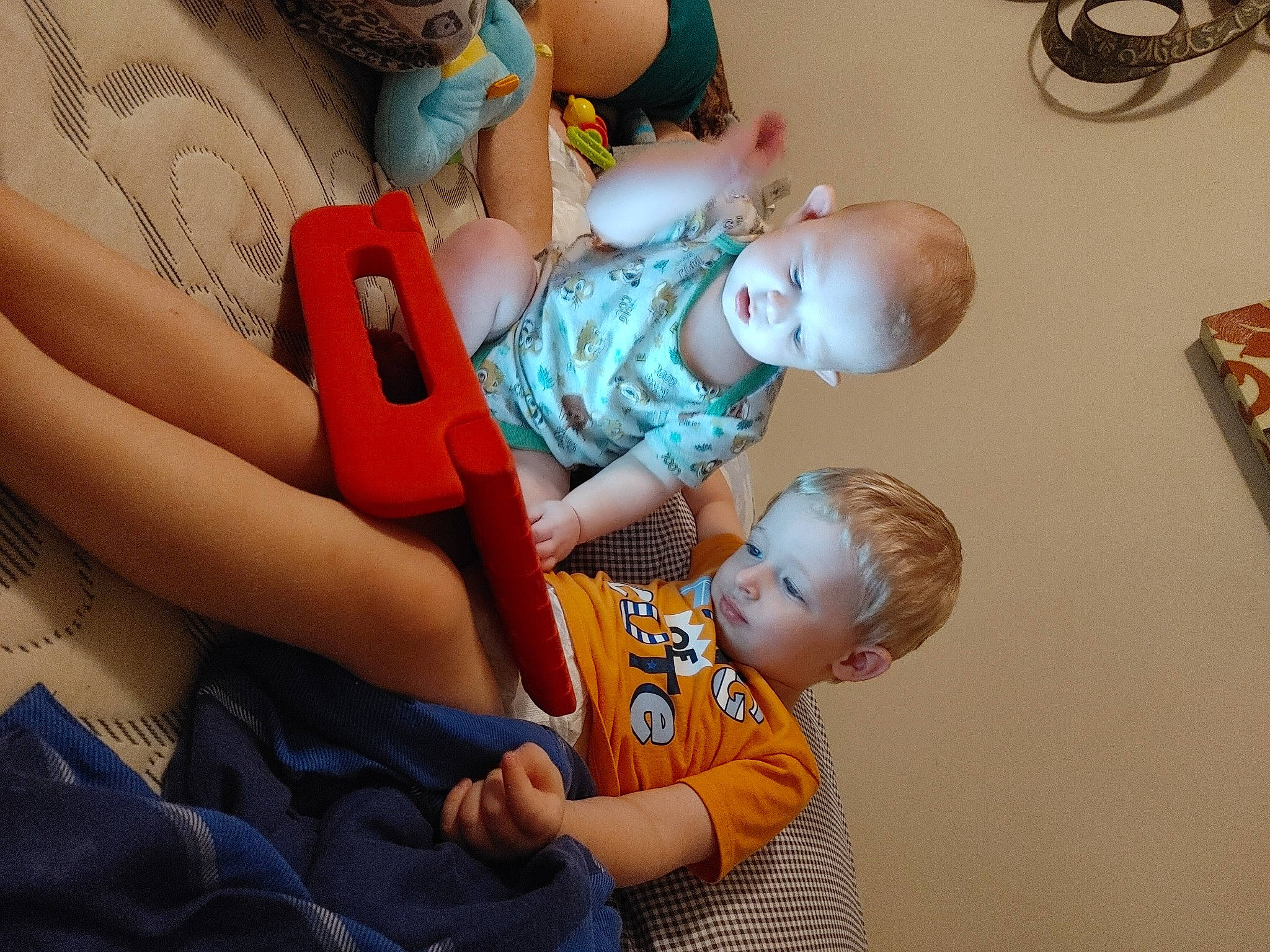 Donnie joined the competition — help win amazing prizes! baby, baby_products, baby_toddler_clothing, blue, child, comfort, finger, fun, happy, human_leg, joint, leisure, mouth, person, play, room, sitting, smile, thigh, toddler