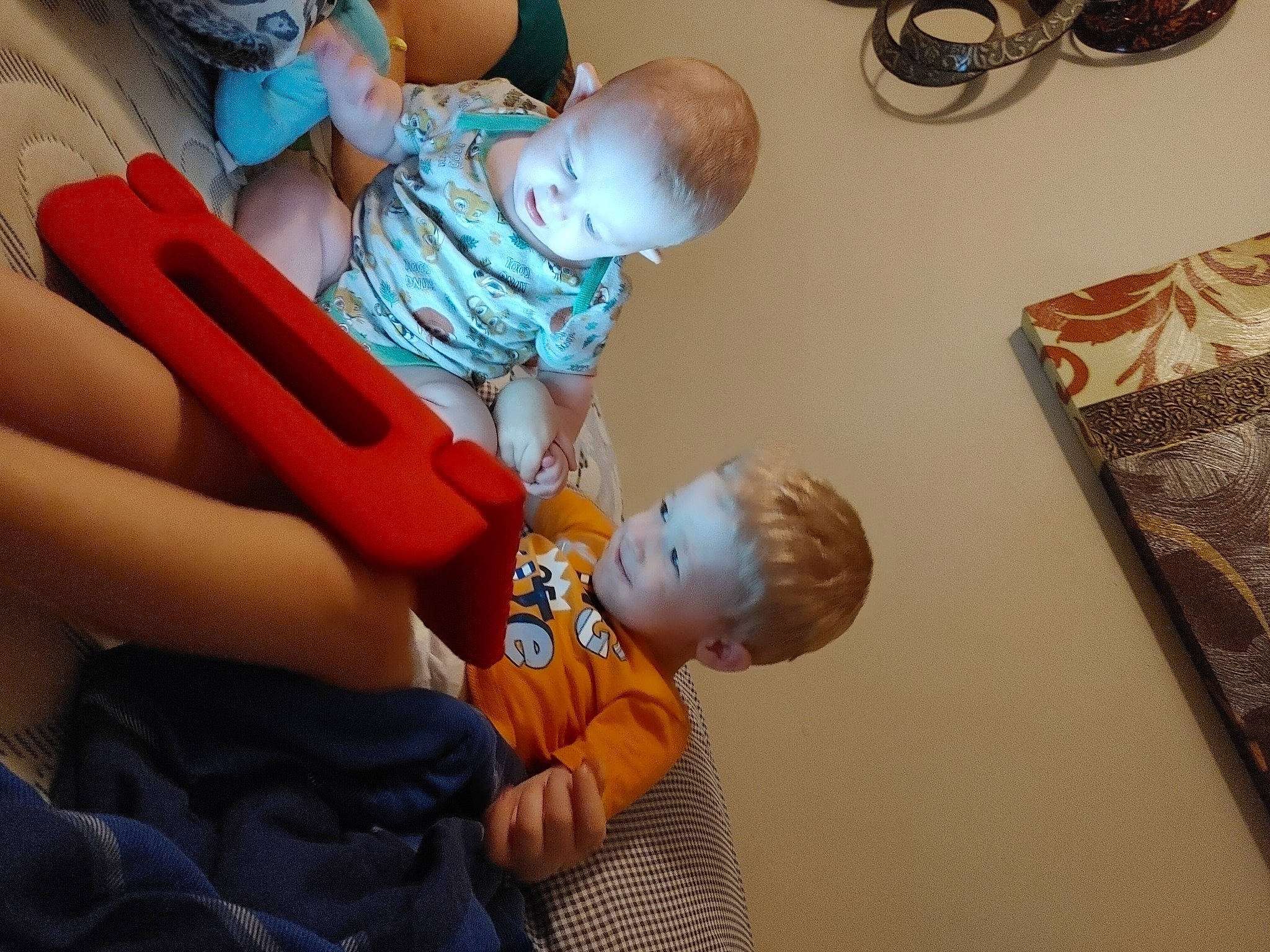 Ander joined the competition — help win amazing prizes! arm, baby, baby_products, baby_toddler_clothing, chair, child, comfort, fun, hand, happy, lap, leg, organ, person, play, room, sitting, t_shirt, thigh, toddler