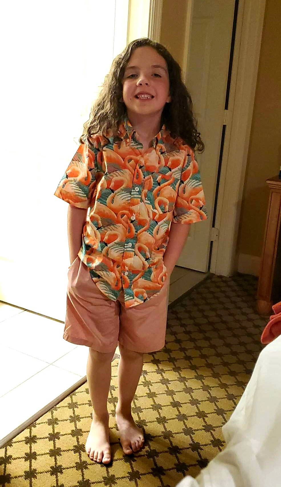 Jeremiah joined the competition — help win amazing prizes! barefoot, child, door, event, face, fashion_design, flooring, foot, fun, hair, happy, human_leg, joy, knee, neck, pattern, person, shoulder, sleeve, smile