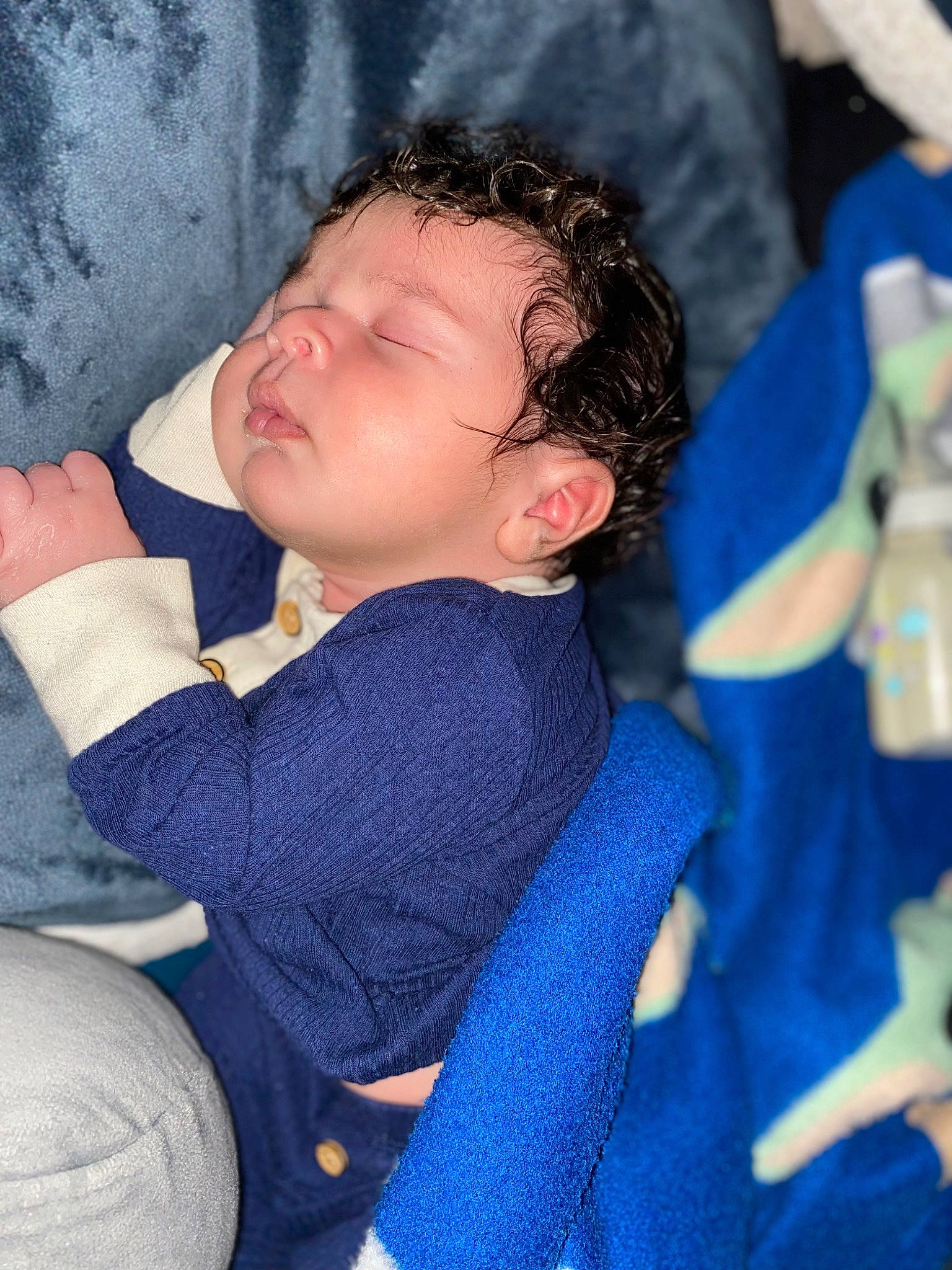 Camden joined the competition — help win amazing prizes! azure, baby, child, comfort, elbow, electric_blue, finger, fun, gesture, happy, lap, leisure, nap, pattern, person, sitting, sleep, sleeve, textile, toddler