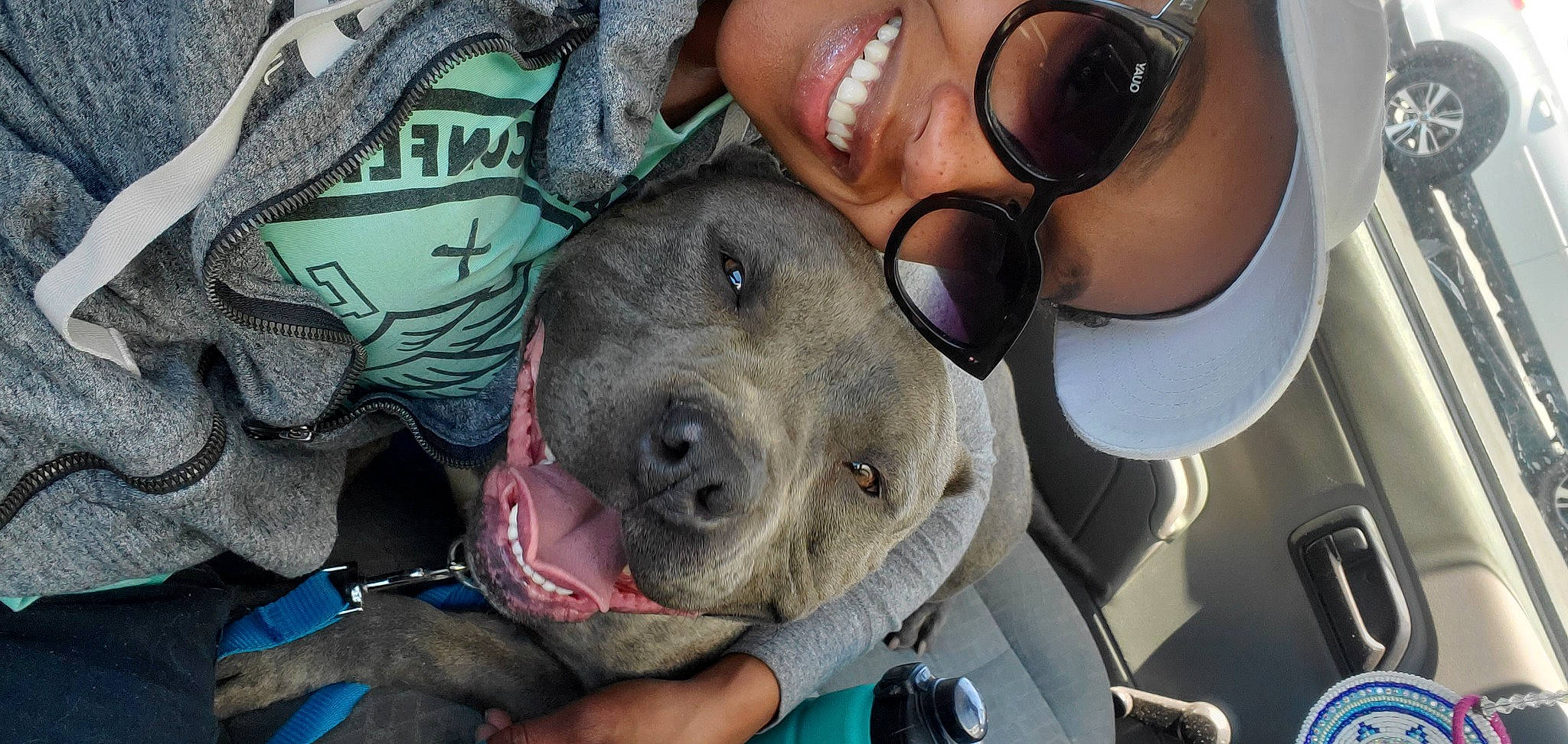 Exodus is registered to the contest to win money with this photo: adventure, camouflage, carnivore, dog, dog_breed, eyewear, goggles, happy, hat, jaw, military_camouflage, personal_protective_equipment, recreation, selfie, smile, snout, sunglasses, vehicle, vision_care, working_animal