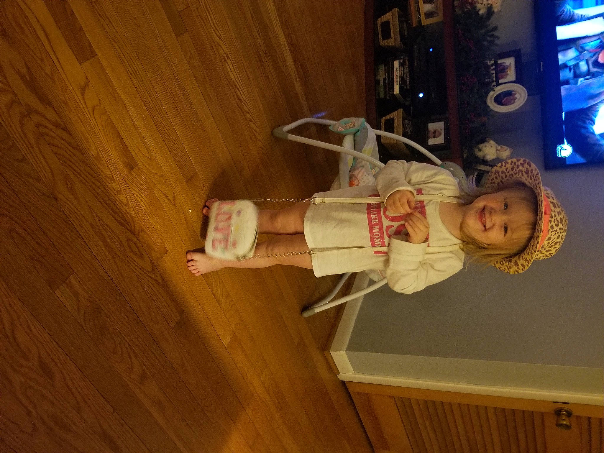 Kennedy joined the competition — help win amazing prizes! baby, baby_toddler_clothing, cable_television, child, display_device, flat_panel_display, hardwood, headwear, human, joy, laminate_flooring, led_backlit_lcd_display, molding, mouth, person, plywood, television, television_set, toddler, varnish