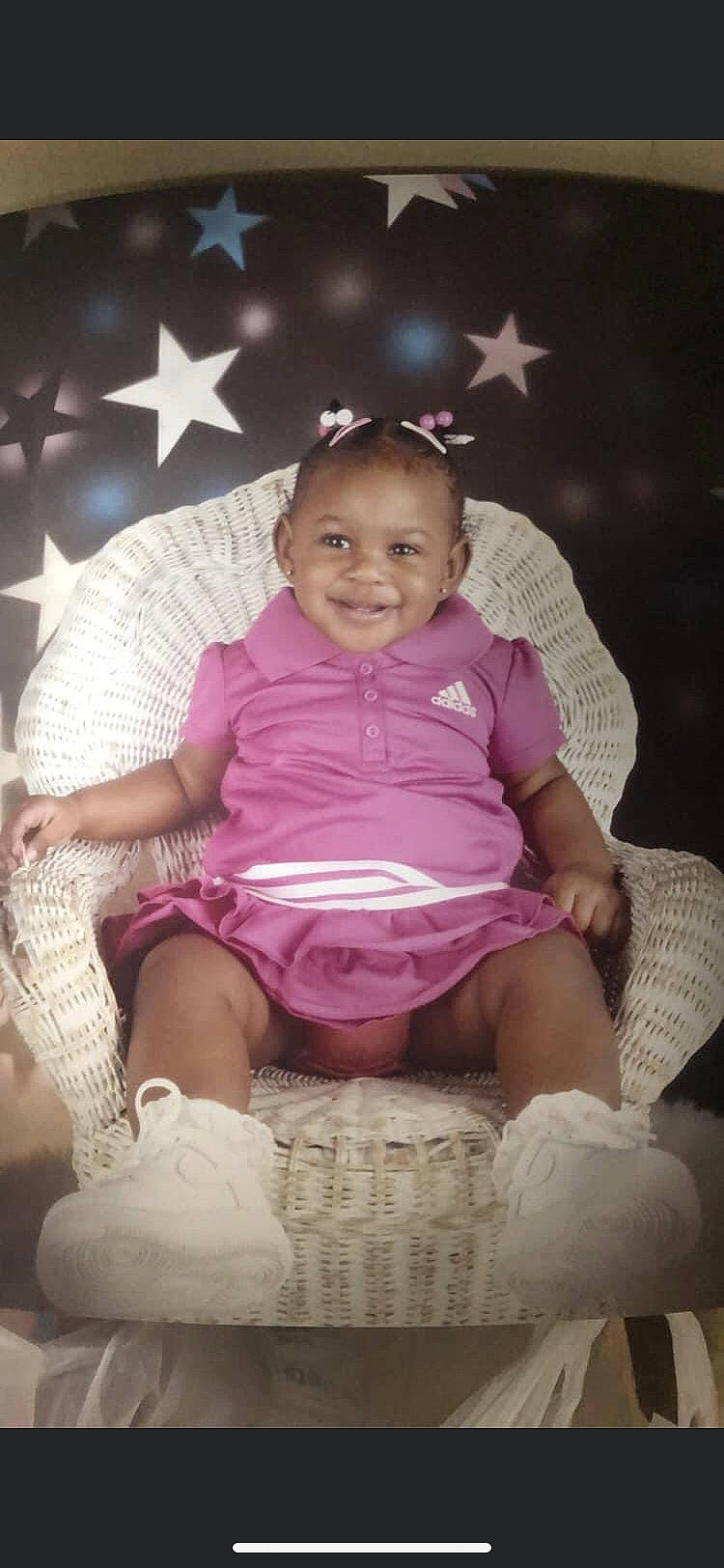 Gizelle is registered to the contest to win money with this photo: baby_toddler_clothing, beauty, cheek, child, dress, embellishment, event, flash_photography, happy, joy, leg, magenta, person, pink, purple, skin, sleeve, smile, sock, toddler