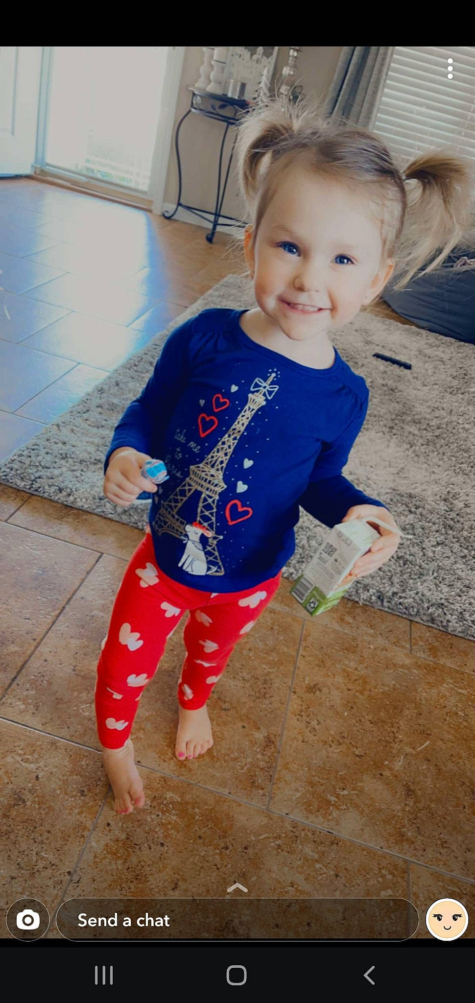 Anna Grace joined the competition — help win amazing prizes! baby, baby_toddler_clothing, child, electric_blue, floor, flooring, fun, happy, head, joint, joy, knee, person, skin, sleeve, smile, standing, t_shirt, thigh, toddler
