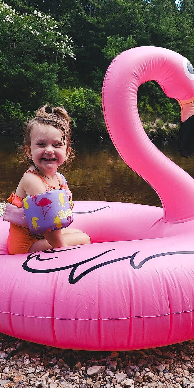 Anna Grace joined the competition — help win amazing prizes! baby_toddler_clothing, bird, blue, body_of_water, fun, grass, green, happy, joy, leisure, magenta, person, pink, plant, recreation, red, smile, summer, toddler, tree