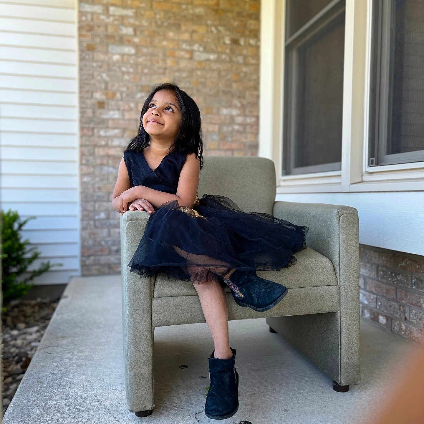 Swara joined the competition — help win amazing prizes! blackhair, chair, clothing, dress, eveningdress, face, female, footwear, formalwear, furniture, girl, hair, head, highheel, jeans, pants, person, shoe, sitting, teen