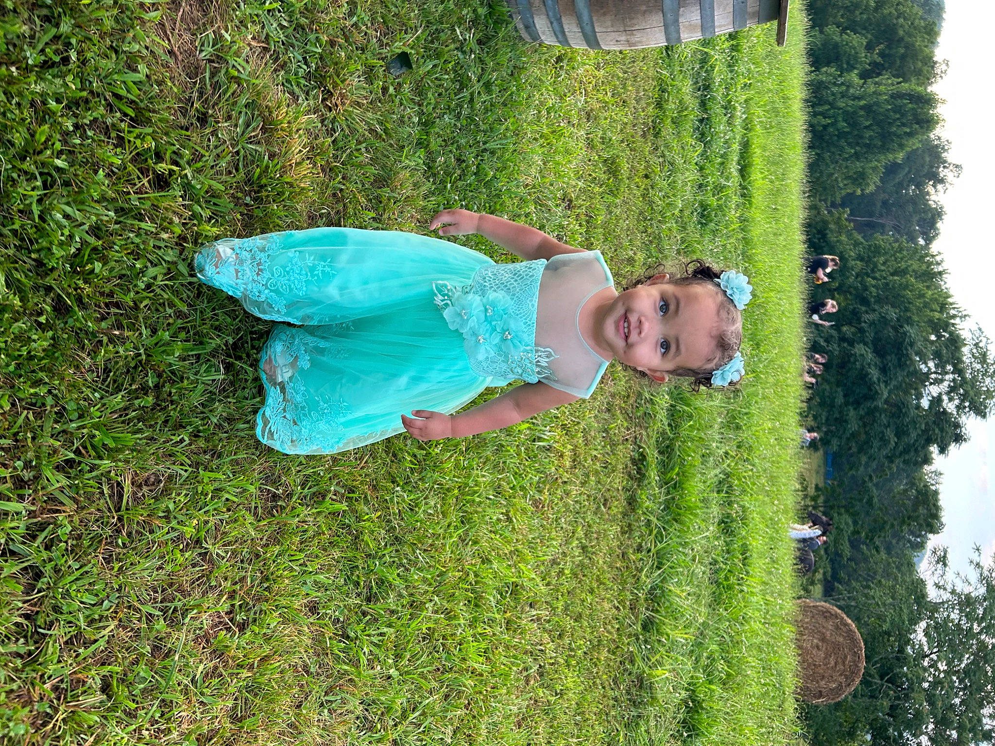 Beatrice joined the competition — help win amazing prizes! baby, baby_toddler_clothing, child, electric_blue, fun, garden, grass, grass_family, grassland, groundcover, happy, joy, lawn, leisure, people_in_nature, person, plant, shrub, sky, toddler