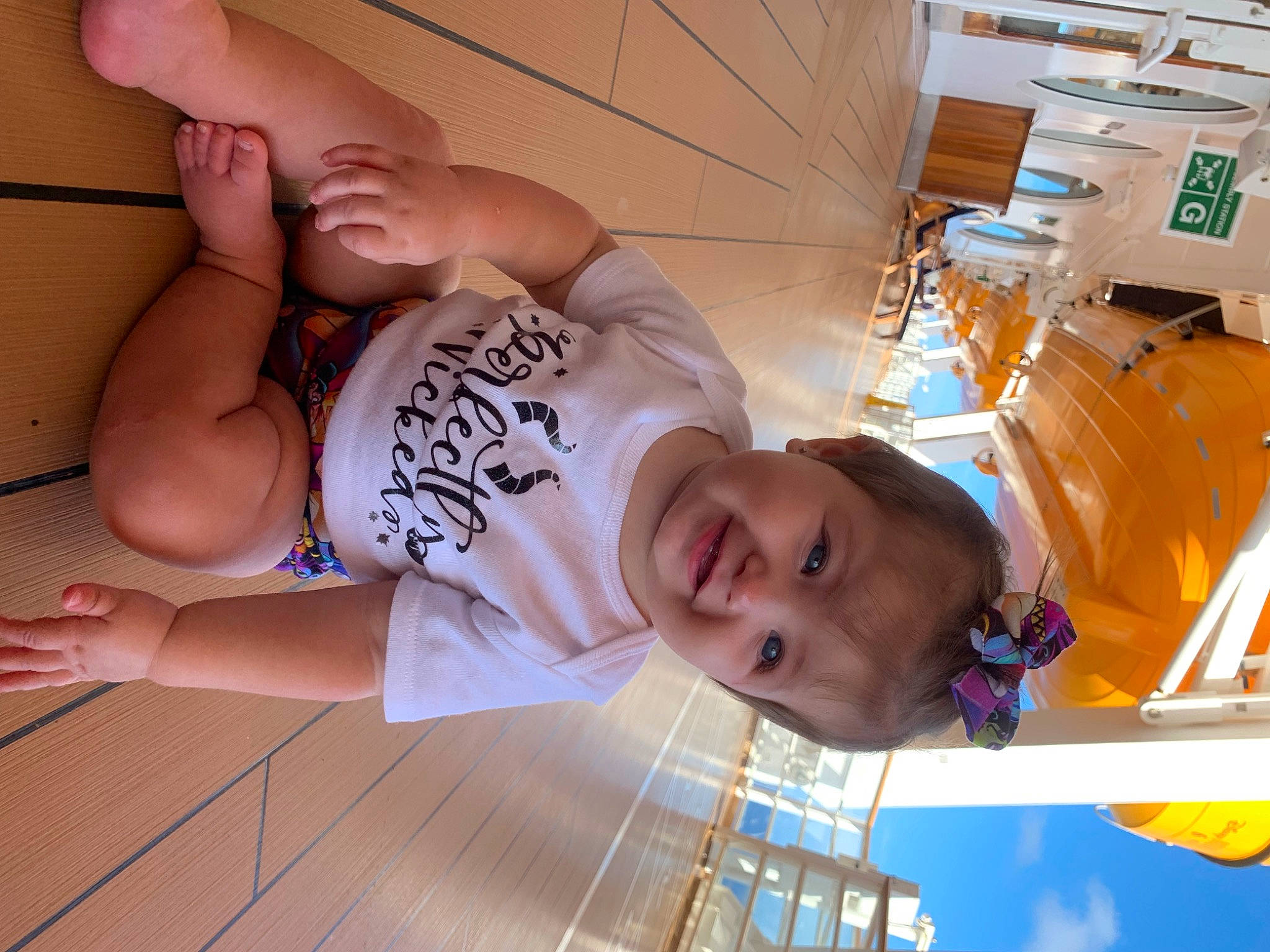 Arwen joined the competition — help win amazing prizes! baby, beauty, child, flooring, fun, hand, happy, joy, knee, leisure, mouth, person, photograph, skin, smile, snapshot, t_shirt, thigh, toddler, trunk