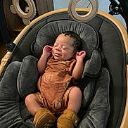 Skymakari joined the competition — help win amazing prizes! baby, newborn, infant, sleeping, onesie, booties, baby_rocker, plush, cushion, wooden_toys, indoor, cozy, cute, peaceful, child, smiling, hands, face, clothing, furniture