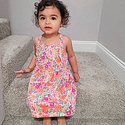 Scarlet Cristen joined the competition — help win amazing prizes! bodypart, child, clothing, couch, dress, eveningdress, face, female, finger, formalwear, furniture, girl, hand, head, pattern, person, photography, portrait, sitting, standing