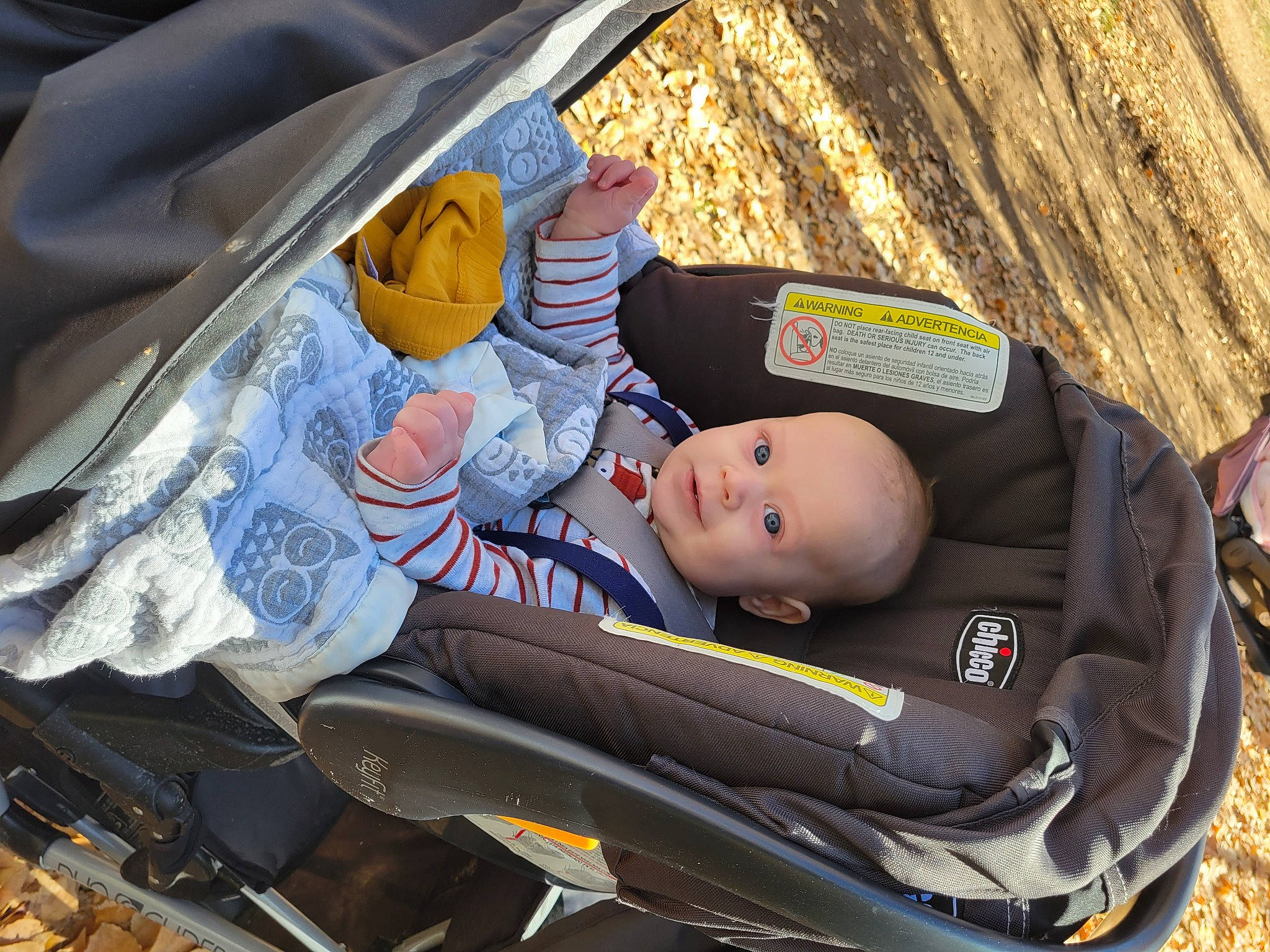 Jensen is registered to the contest to win money with this photo: auto_part, automotive_design, automotive_exterior, baby, baby_carriage, baby_products, baby_safety, bag, car_seat, comfort, fashion_accessory, hat, luggage_and_bags, motor_vehicle, person, personal_protective_equipment, recreation, smile, toddler, vehicle_door