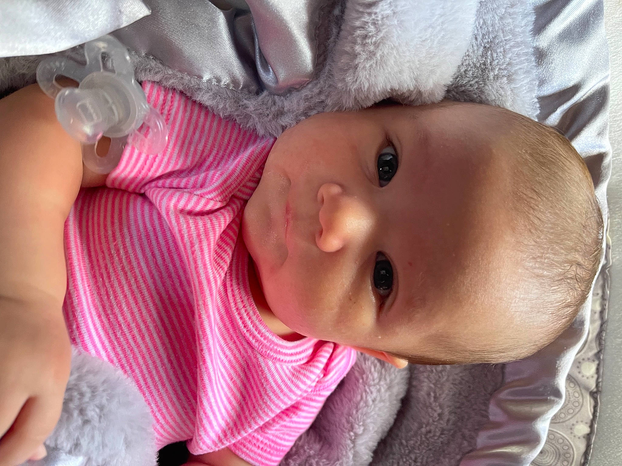 Crislyn is registered to the contest to win money with this photo: baby, baby_toddler_clothing, cheek, chin, eyebrow, eyelash, face, facial_expression, head, human, human_body, iris, lip, mouth, nose, person, pink, product, skin, sleeve