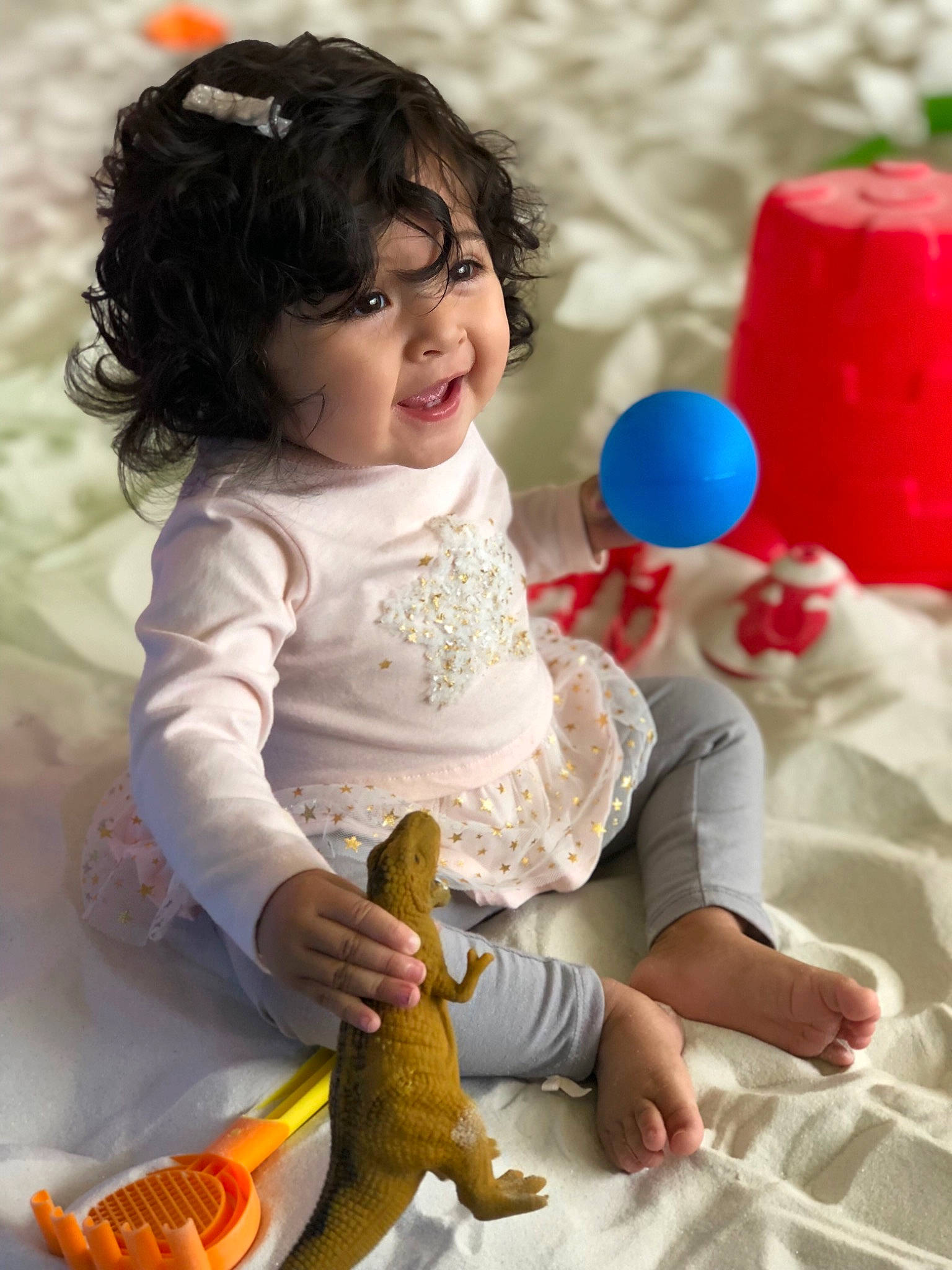 Emiliana is registered to the contest to win money with this photo: baby, baby_products, baby_toys, child, finger, fun, person, play, product, sitting, skin, smile, stuffed_toy, toddler, toy