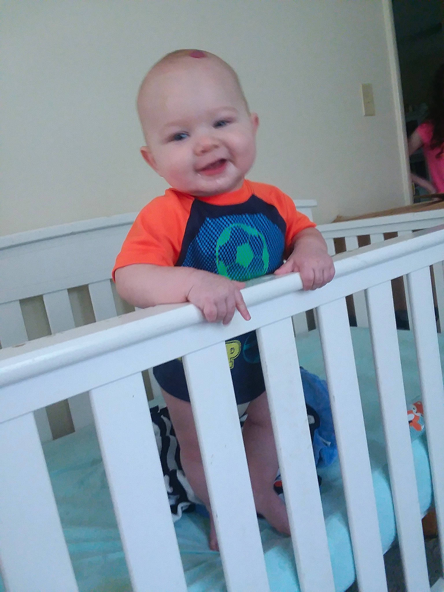 Marshall joined the competition — help win amazing prizes! baby, baby_products, baby_safety, baby_toddler_clothing, baby_toys, bed, child, furniture, infant_bed, nursery, person, product, room, toddler, turquoise