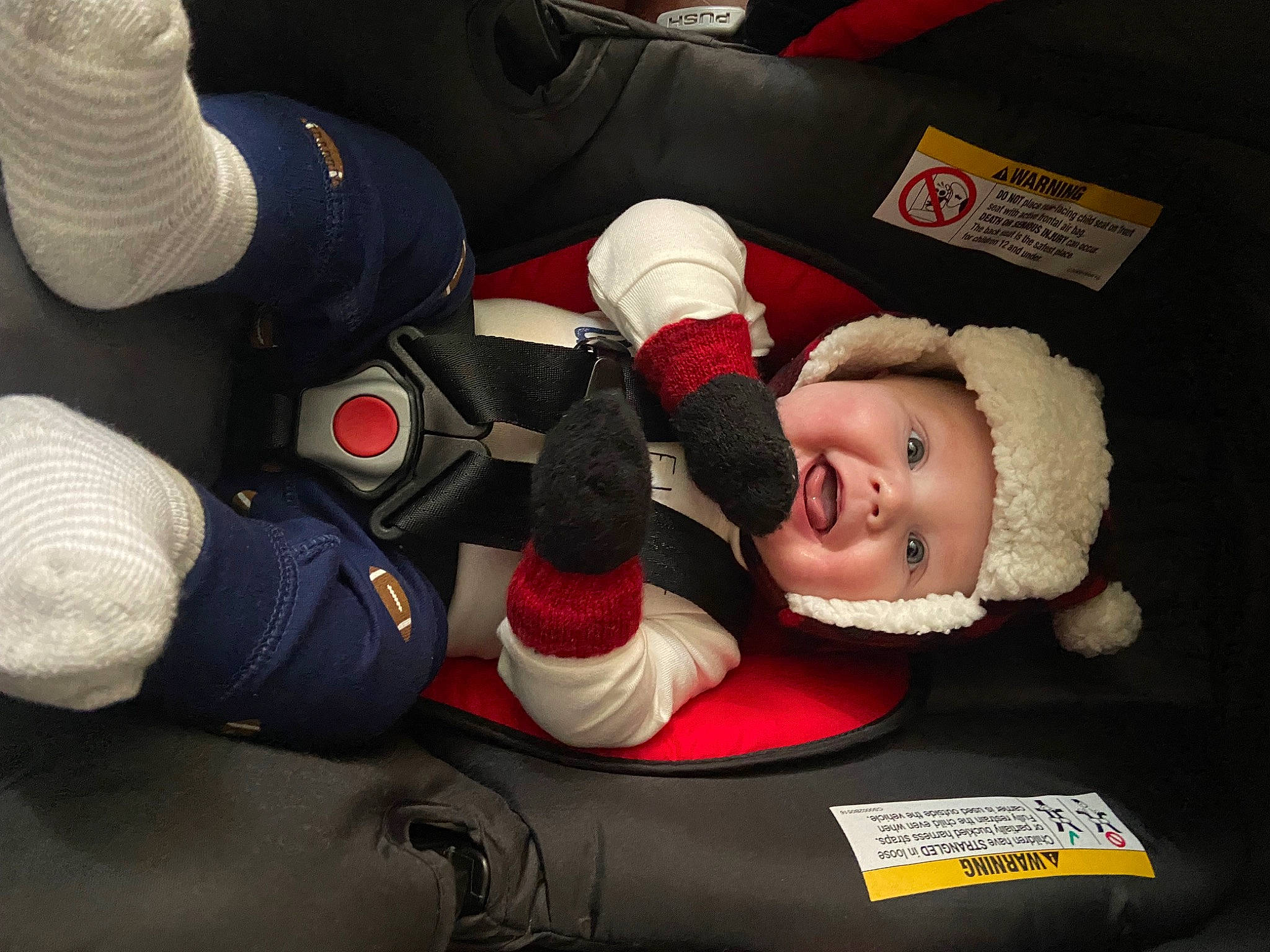 Cameron joined the competition — help win amazing prizes! auto_part, baby, baby_products, car_seat, carmine, comfort, elbow, event, fictional_character, gesture, glove, headgear, headwear, knee, lap, person, personal_protective_equipment, smile, sports_gear, steering_wheel