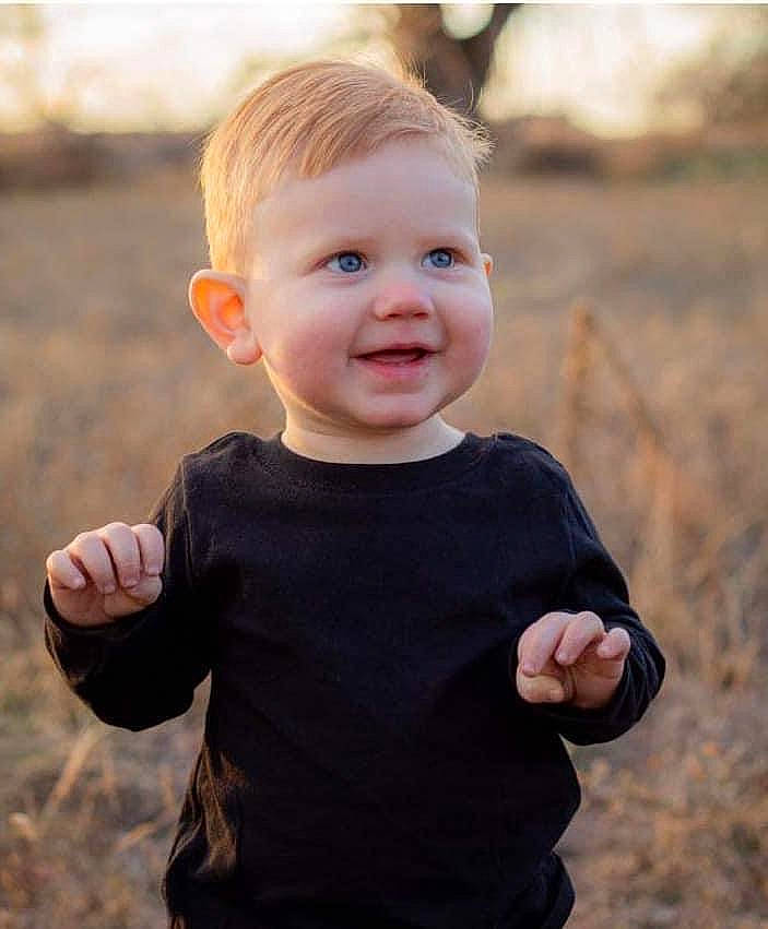 Sawyer joined the competition — help win amazing prizes! baby, baby_toddler_clothing, cheek, child, finger, flash_photography, fun, gesture, grass, happy, joy, people_in_nature, person, portrait_photography, sleeve, smile, soil, t_shirt, thumb, toddler