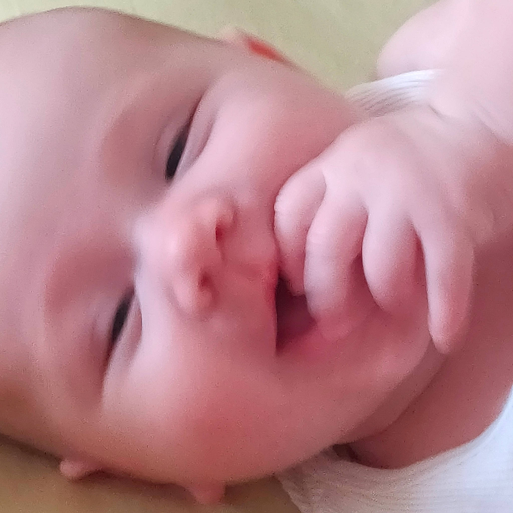 Frankie joined the competition — help win amazing prizes! baby, cheek, ear, eye, eyebrow, eyelash, face, finger, gesture, hand, head, human_body, iris, lip, mouth, muscle, neck, nose, person, pink