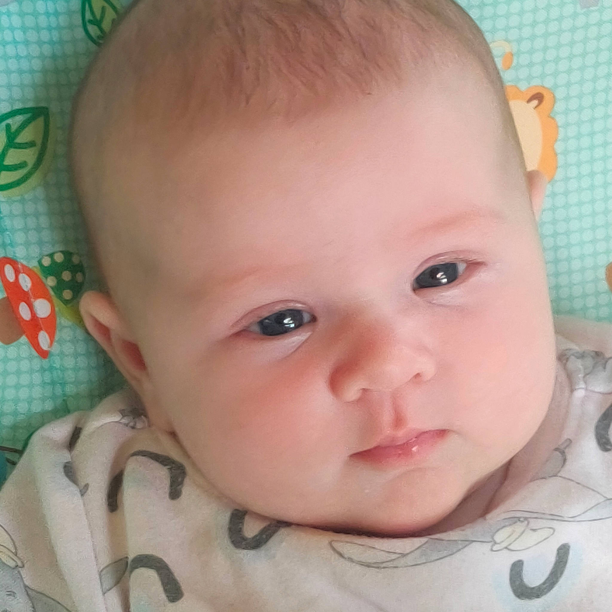 Frankie is registered to the contest to win money with this photo: baby, baby_toddler_clothing, cheek, child, collar, ear, eye, eyebrow, eyelash, forehead, head, iris, lip, mouth, neck, nose, person, skin, sleeve, toddler