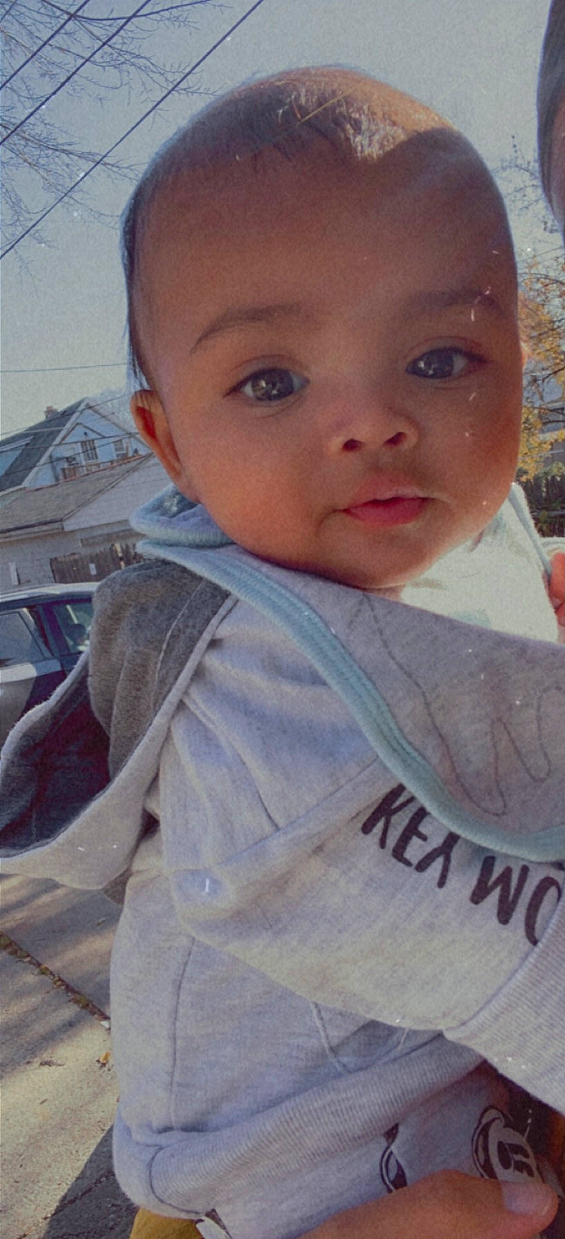 Elliot is registered to the contest to win money with this photo: baby, baby_toddler_clothing, cheek, child, chin, eyebrow, eyelash, forehead, hood, iris, jaw, lip, person, portrait, portrait_photography, skin, sleeve, toddler