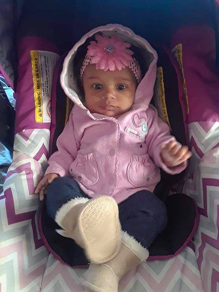 Ailani joined the competition — help win amazing prizes! baby_products, car_seat, child, doll, girl, infant, person, pink, product, purple, skin, toddler, toy