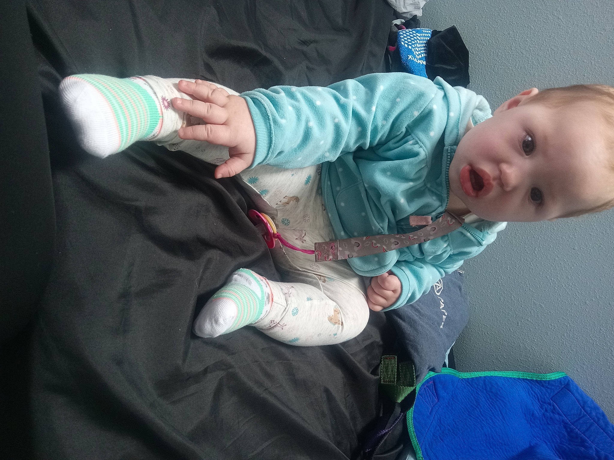 Serenity joined the competition — help win amazing prizes! baby, baby_carriage, baby_products, baby_toddler_clothing, cheek, child, clothing, comfort, elbow, finger, fun, gesture, hand, lap, mouth, nail, person, sitting, sleeve, surprise