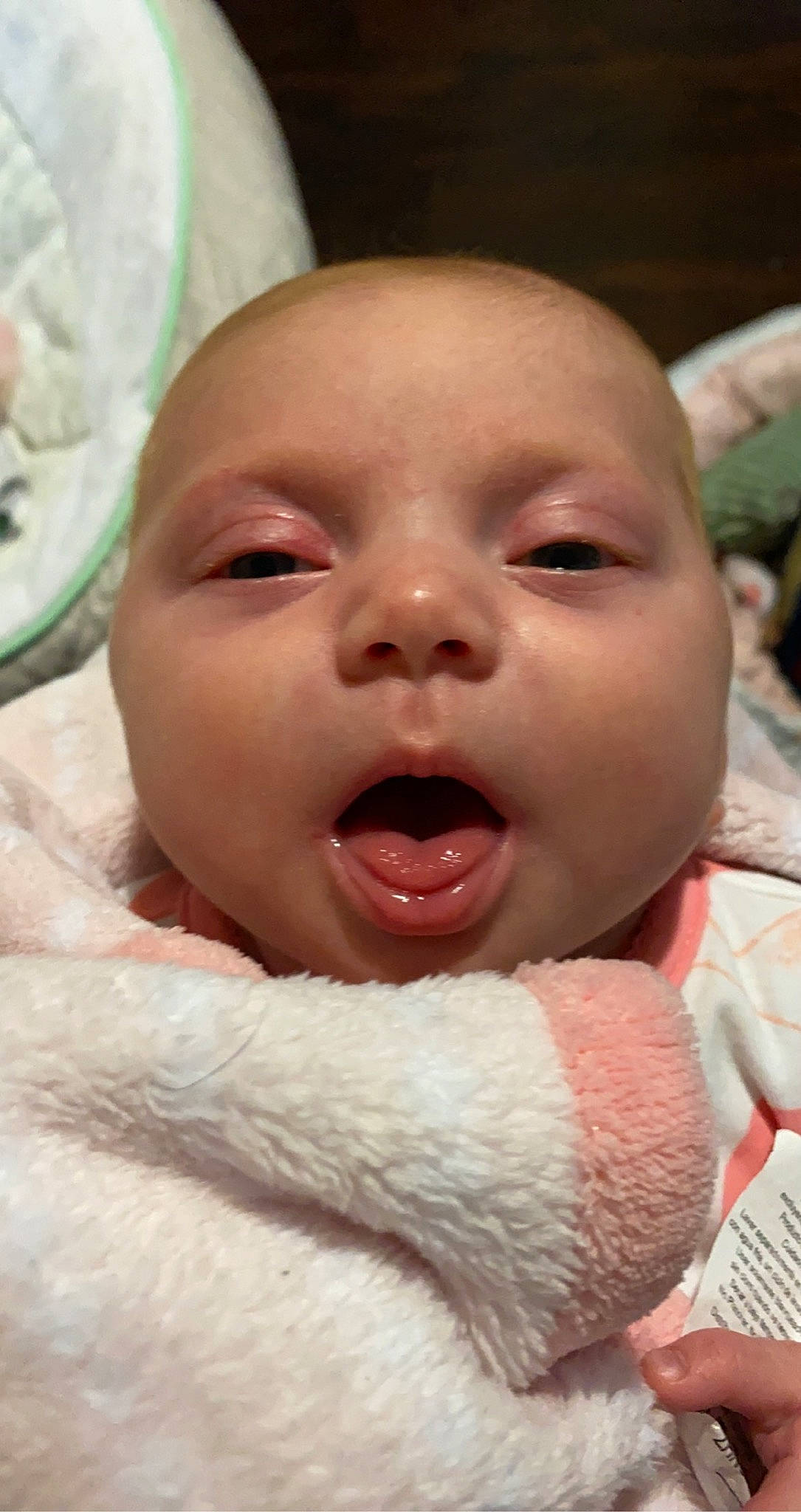 Alison is registered to the contest to win money with this photo: baby, cheek, child, chin, close_up, comfort, eyebrow, eyelash, facial_expression, gesture, happy, lip, mouth, nail, nose, person, skin, smile, thumb, toddler