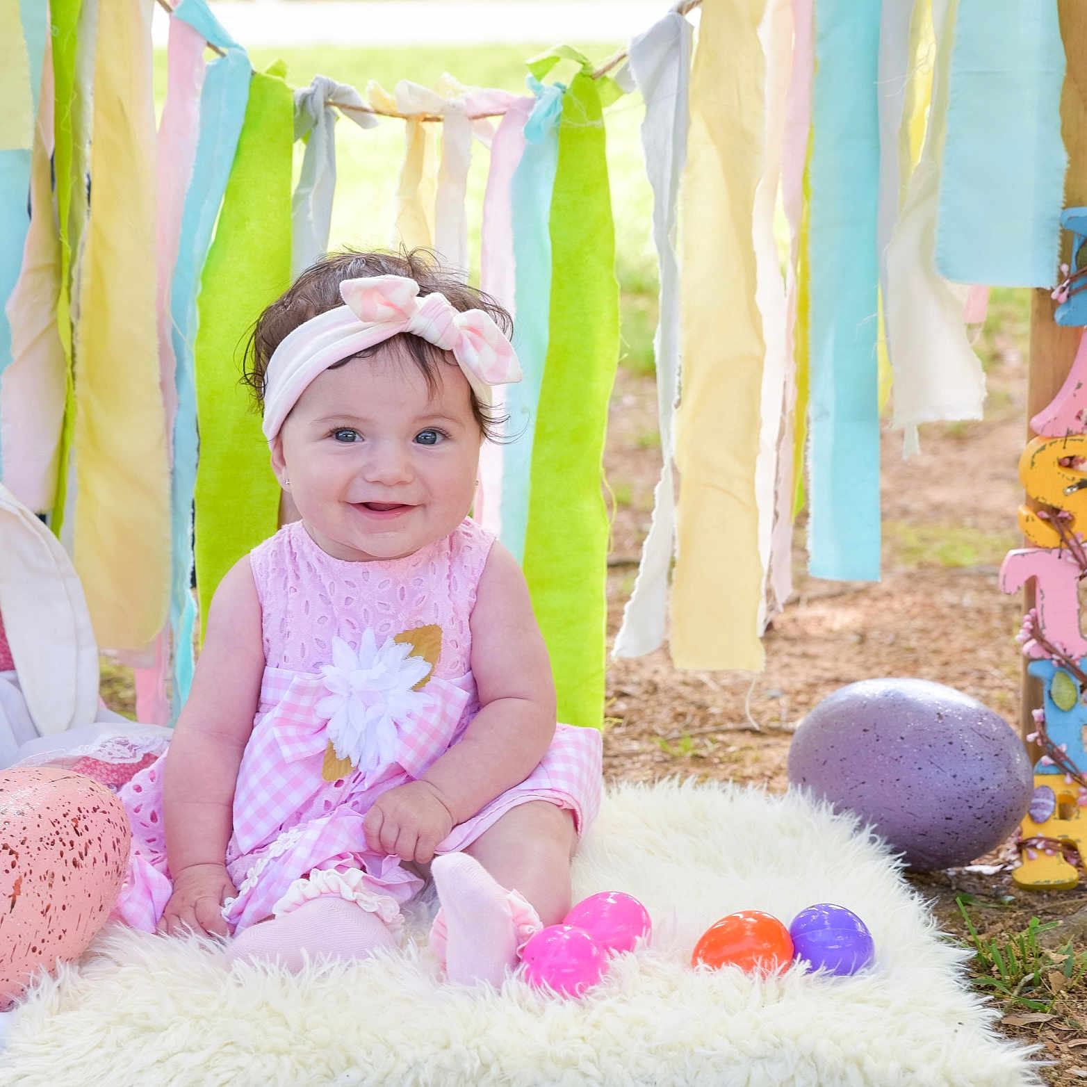 Kennedy Grace joined the competition — help win amazing prizes! baby, baby_toddler_clothing, child, easter, family, fun, happy, holiday, joy, party, people, person, photograph, photography, pink, play, playing_with_kids, room, sitting, smile