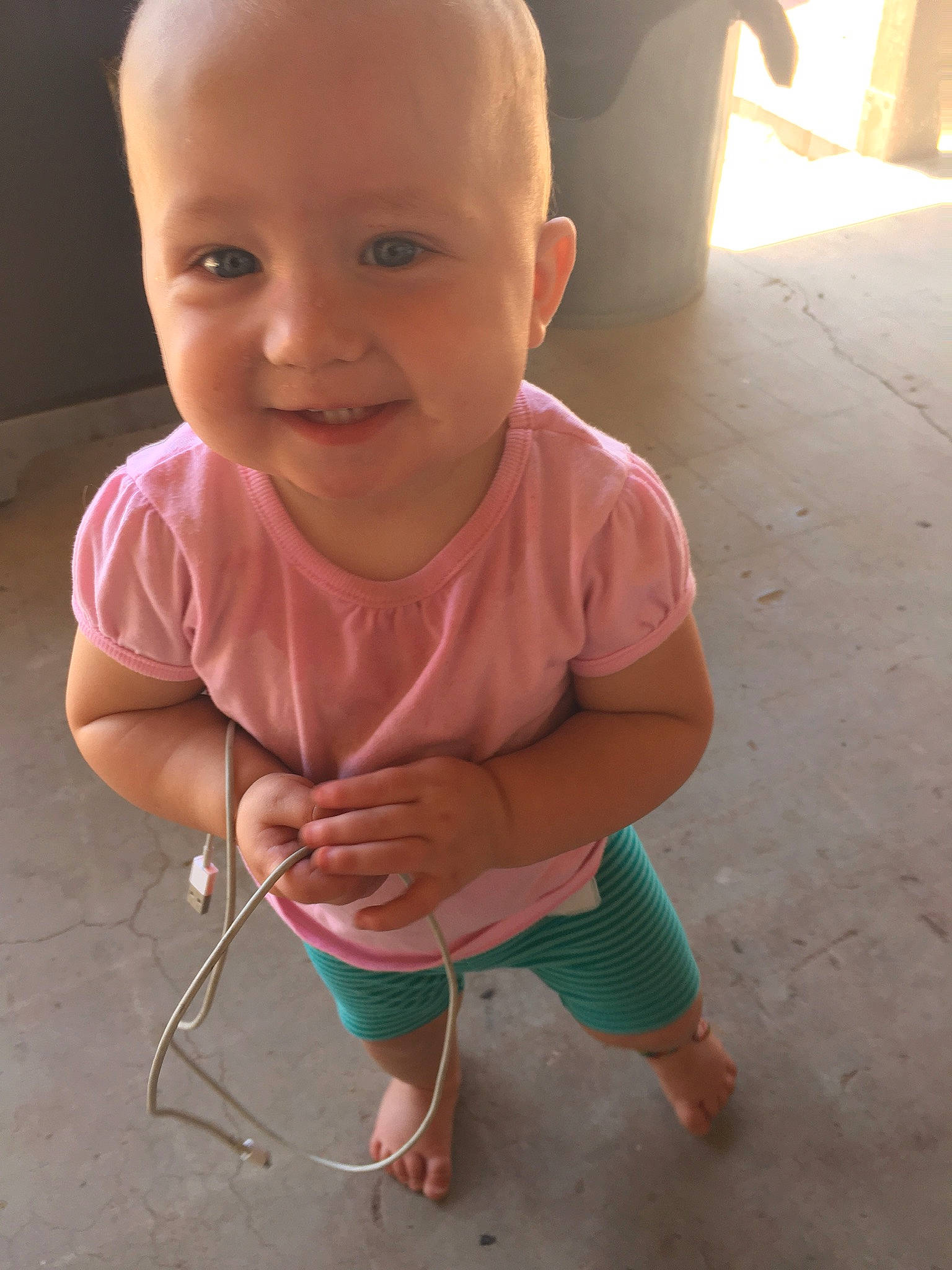 Emma joined the competition — help win amazing prizes! arm, baby, baby_toddler_clothing, cheek, chin, eyebrow, finger, flooring, hand, happy, human_body, iris, joy, lip, mouth, nose, person, pink, skin, sleeve