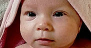 Charlee joined the competition — help win amazing prizes! baby, blanket, child, comfort, cute, expression, eyes, face, head, hood, indoors, infant, newborn, person, pink, portrait, skin, soft, towel, wrapped