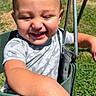 Ayce is registered to the contest to win money with this photo: toddler, child, swing, smiling, happy, outdoor, sunlight, grass, playground, park, metal_chain, short_sleeve_shirt, joy, fun, baby, daylight, nature, cute, person, seat