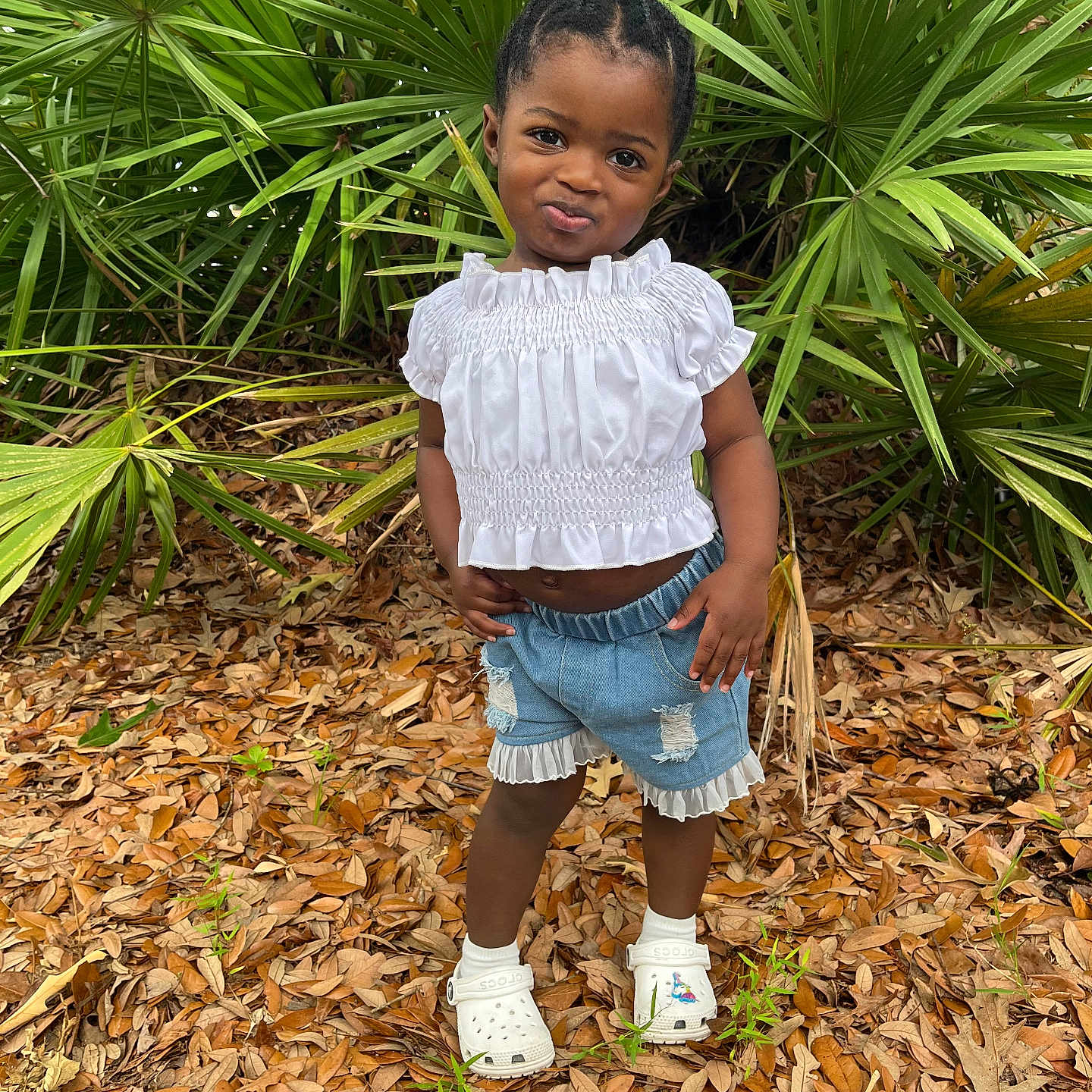 Tatum Simmons joined the competition — help win amazing prizes! child, clothing, face, female, footwear, girl, head, herbal, herbs, jeans, pants, person, photography, plant, portrait, shoe, shorts, soil, standing, summer