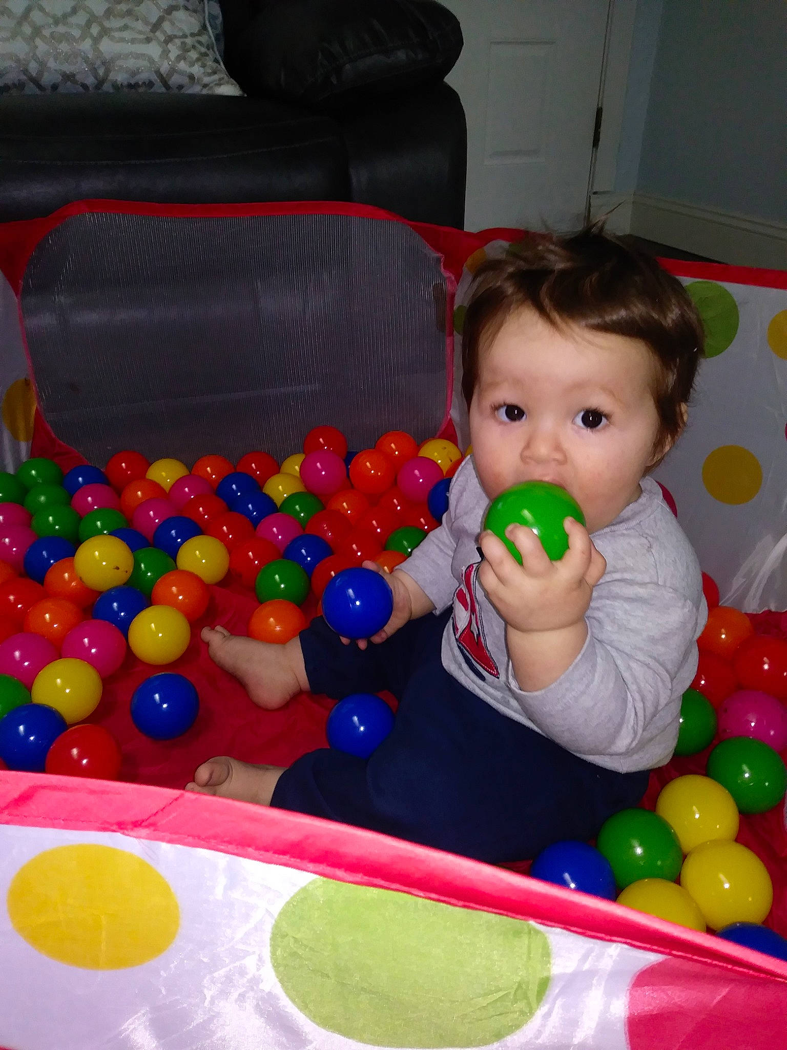 Zakariya joined the competition — help win amazing prizes! baby, baby_playing_with_toys, baby_toys, ball_pit, child, person, play, toddler, toy