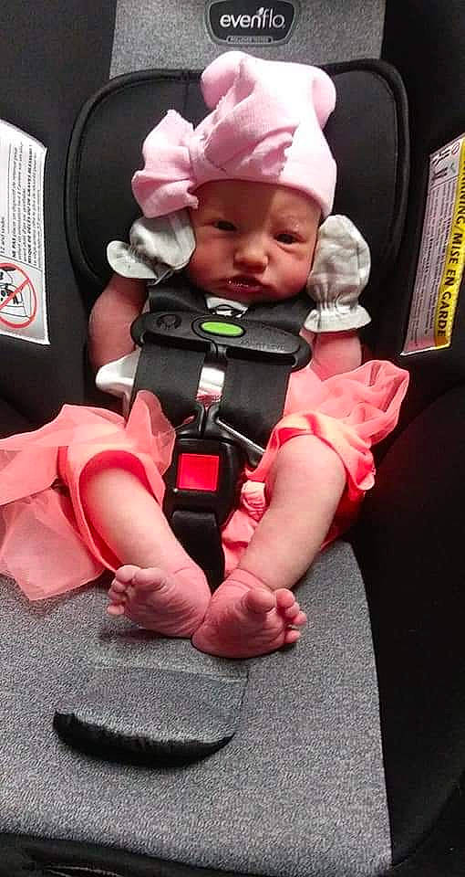 Kailee joined the competition — help win amazing prizes! arm, baby, car_seat, child, fictional_character, headwear, person, photography, pink, seat_belt, toddler, toy