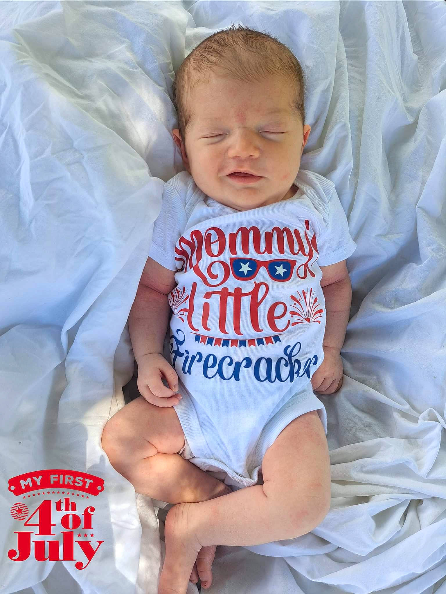 Kamryn is registered to the contest to win money with this photo: azure, baby, baby_products, baby_toddler_clothing, cheek, child, comfort, electric_blue, face, finger, happy, head, linens, person, product, skin, sleeve, t_shirt, textile, thigh