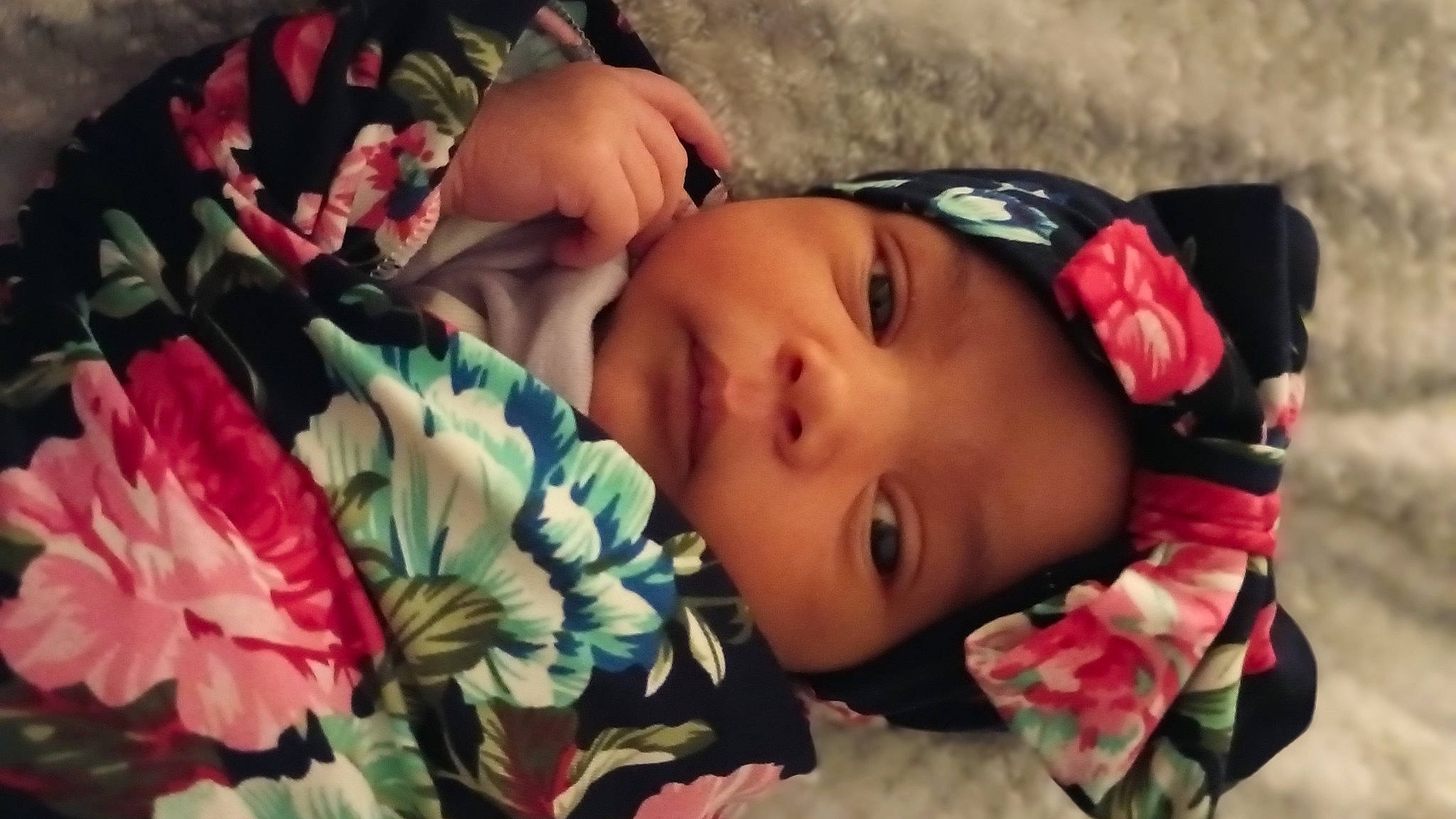 Rhylee joined the competition — help win amazing prizes! baby, cheek, chin, eye, eyebrow, eyelash, face, finger, headgear, headwear, iris, leaf, lip, mouth, nose, organ, person, petal, pink, plant