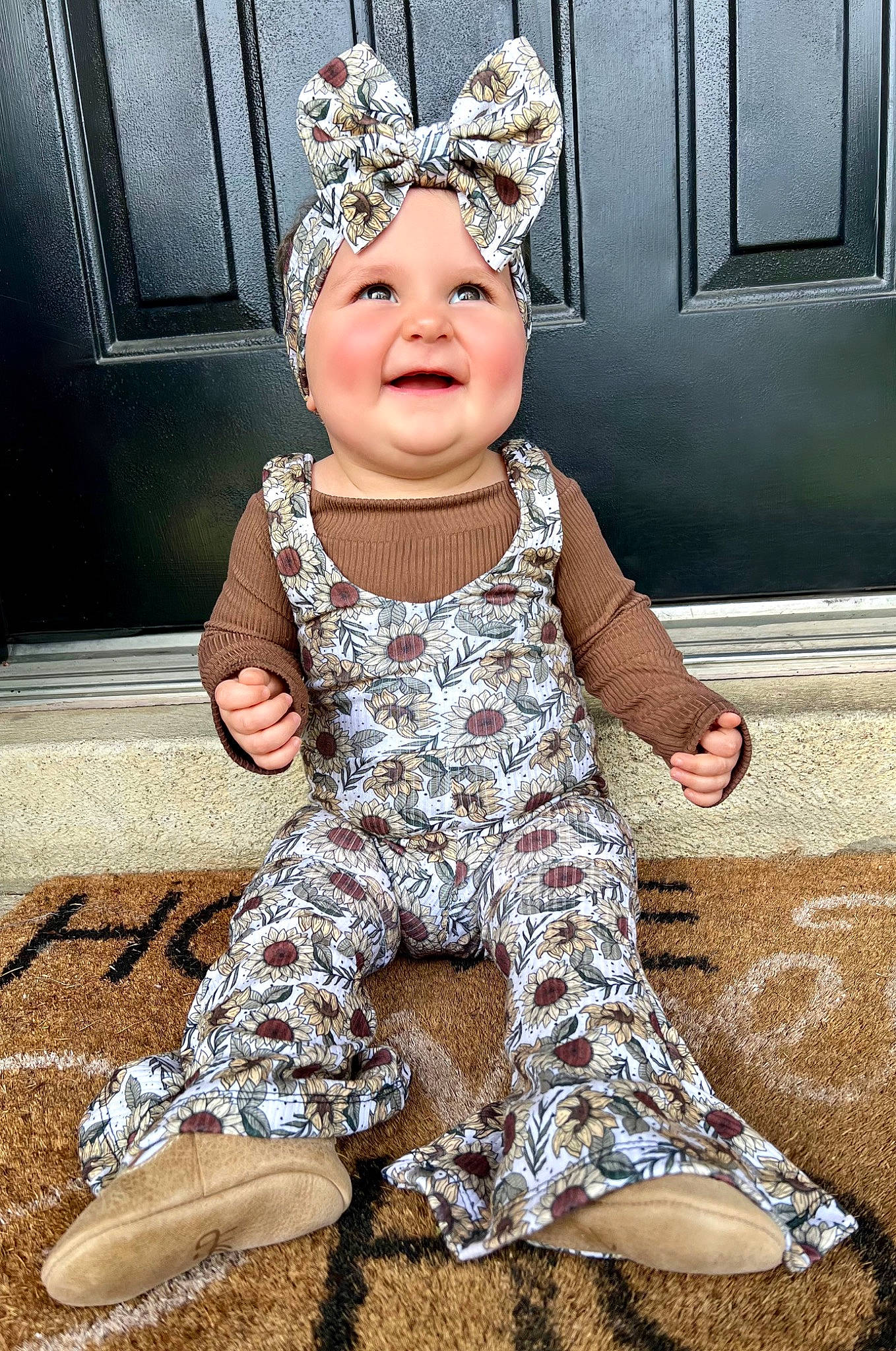 Sylvia joined the competition — help win amazing prizes! baby, baby_toddler_clothing, child, costume_hat, face, fashion_design, flooring, happy, headband, headgear, headpiece, headwear, jewellery, joy, military_camouflage, pattern, person, pink, sleeve, smile