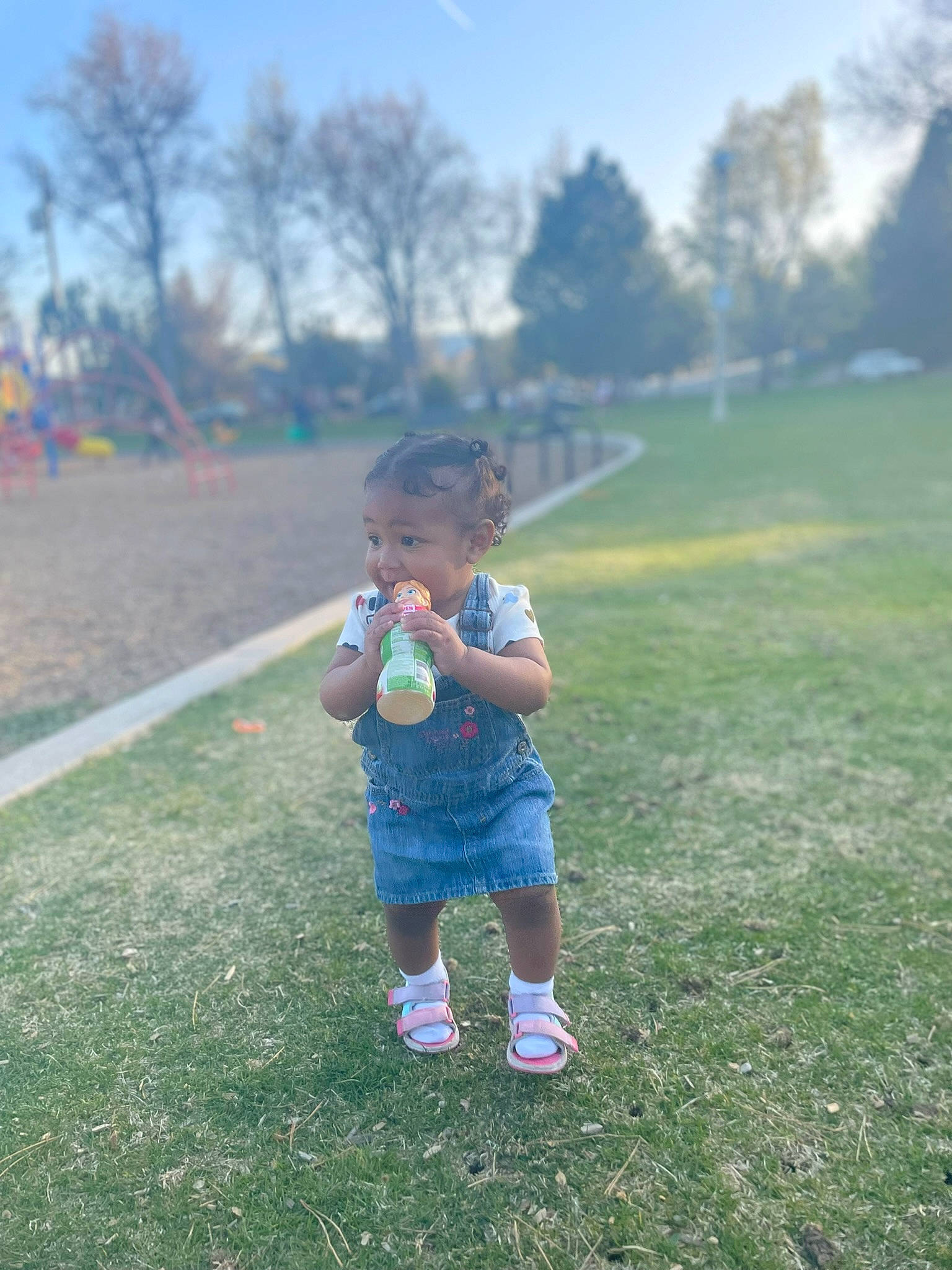 Nairobi joined the competition — help win amazing prizes! cloud, electric_blue, fun, grass, grassland, happy, horizon, landscape, lawn, leisure, meadow, people_in_nature, person, plain, plant, recreation, shorts, sky, sunlight, toddler