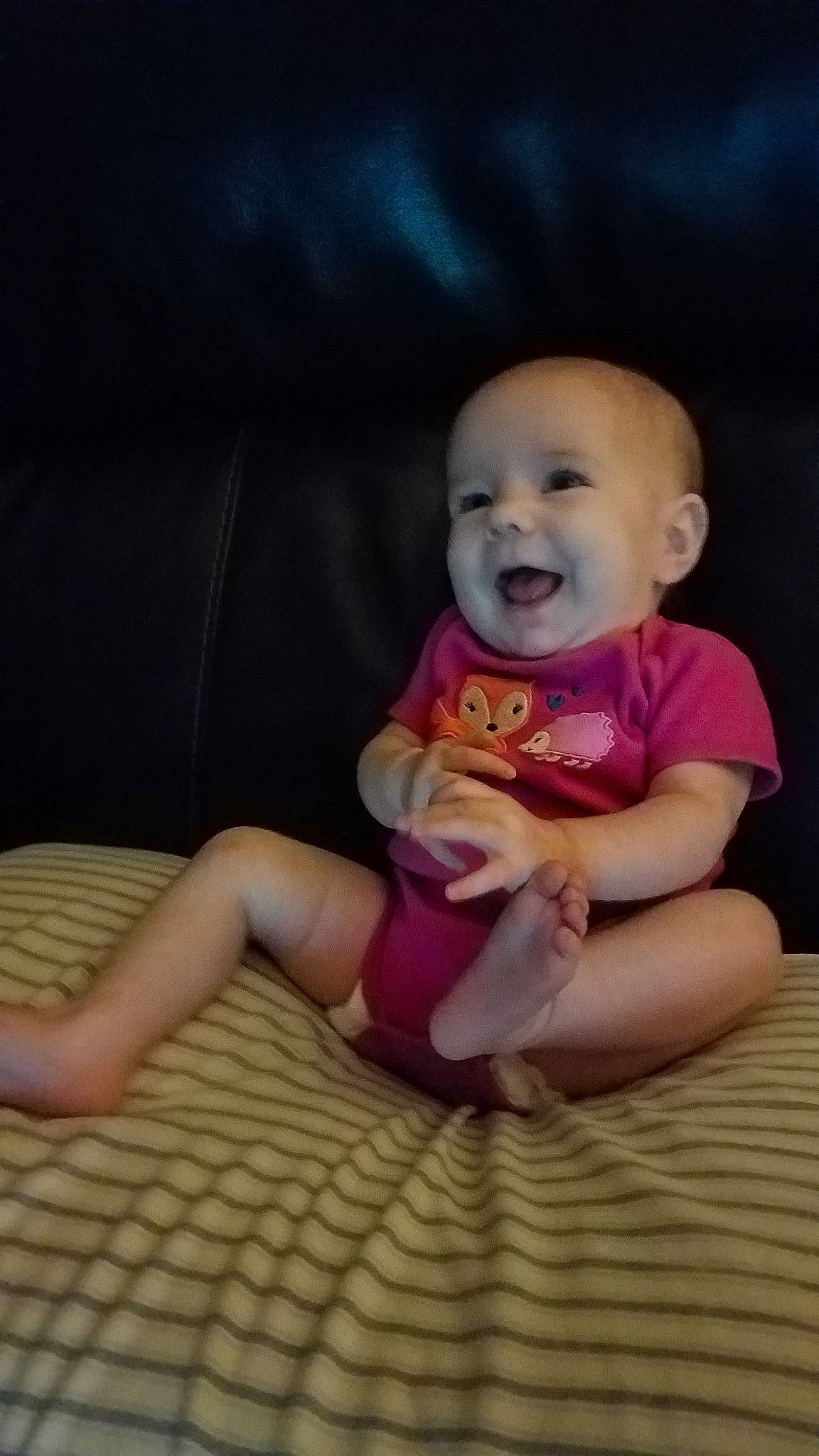 Gabby joined the competition — help win amazing prizes! baby, cheek, child, eye, face, facial_expression, finger, fun, head, leg, lip, mouth, nose, person, photography, pink, play, sitting, skin, smile