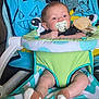 baby, pacifier, baby_seat, blanket, cartoon, blue, green, socks, infant, cute, child, indoor, furniture, comfort, toy, plush, legs, face, portrait, young