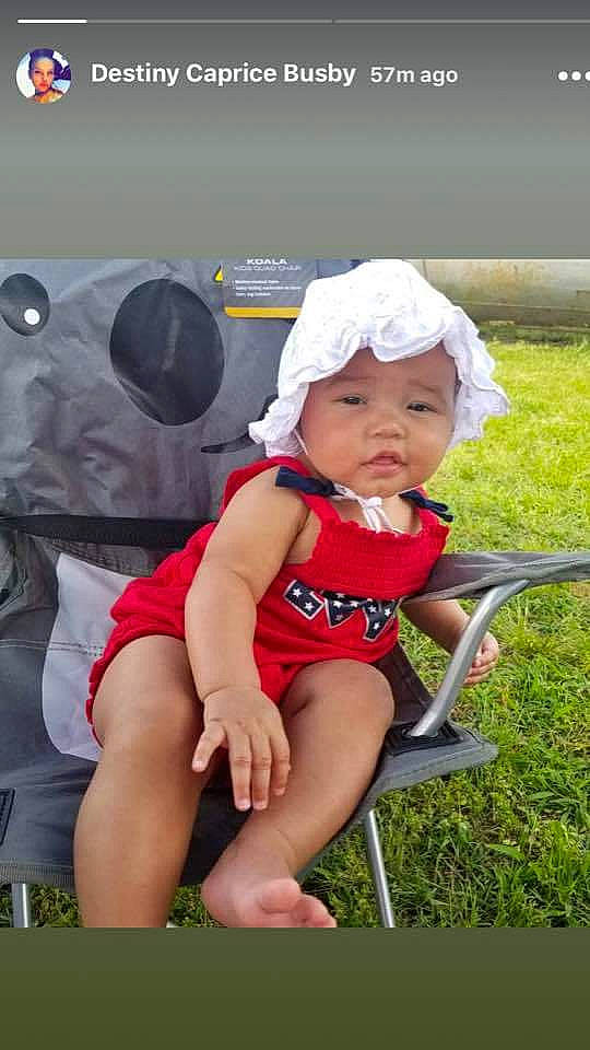 Jazmyn is registered to the contest to win money with this photo: baby, child, headgear, headwear, leg, person, play, sitting, smile, thigh, toddler
