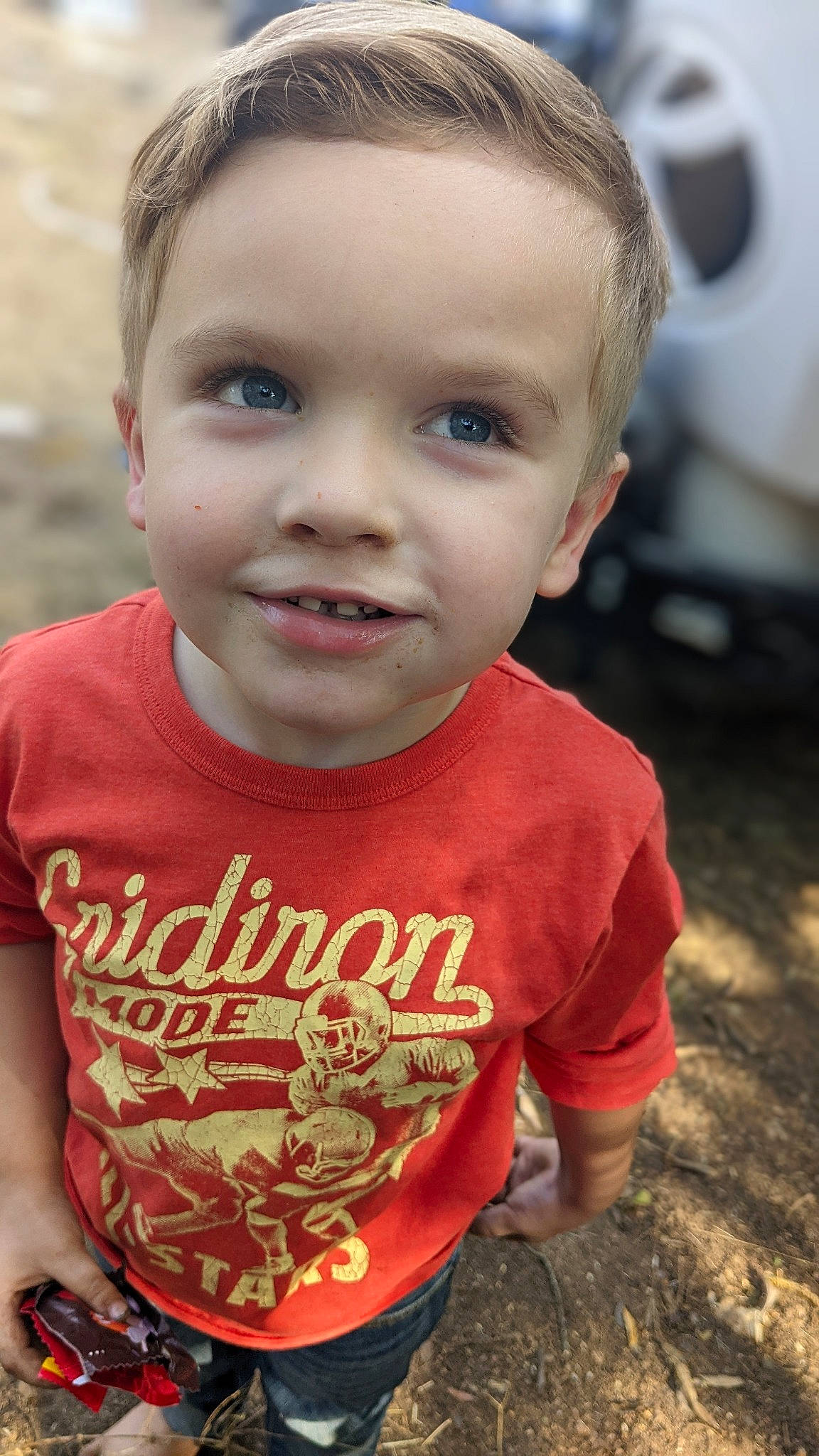 Tommy is registered to the contest to win money with this photo: baby_toddler_clothing, cheek, chin, cool, eye, face, forehead, fun, hair, happy, head, joy, lip, mouth, nose, person, plant, skin, sleeve, smile