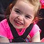 accessories, bodypart, child, clothing, dress, face, female, girl, happy, head, laughing, lifejacket, mouth, person, photography, portrait, smile, t_shirt, teeth, vest