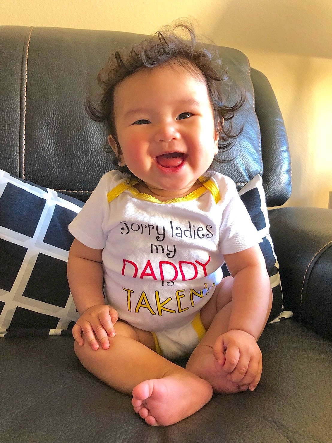 Avalyn joined the competition — help win amazing prizes! baby, baby_toddler_clothing, cheek, child, comfort, cool, facial_expression, finger, flooring, hairstyle, happy, iris, joint, leg, person, shoulder, skin, sleeve, smile, thumb