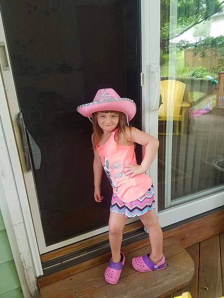 Madalyn is registered to the contest to win money with this photo: child, child_model, fun, hat, headgear, headwear, joy, leg, person, pink, summer, sun_hat, toddler, vacation