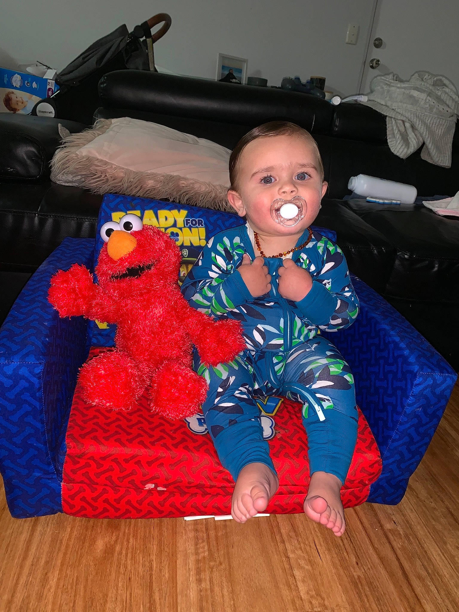 Tremaine joined the competition — help win amazing prizes! child, christmas, fictional_character, fun, holiday, pajamas, person, play, toddler, toy