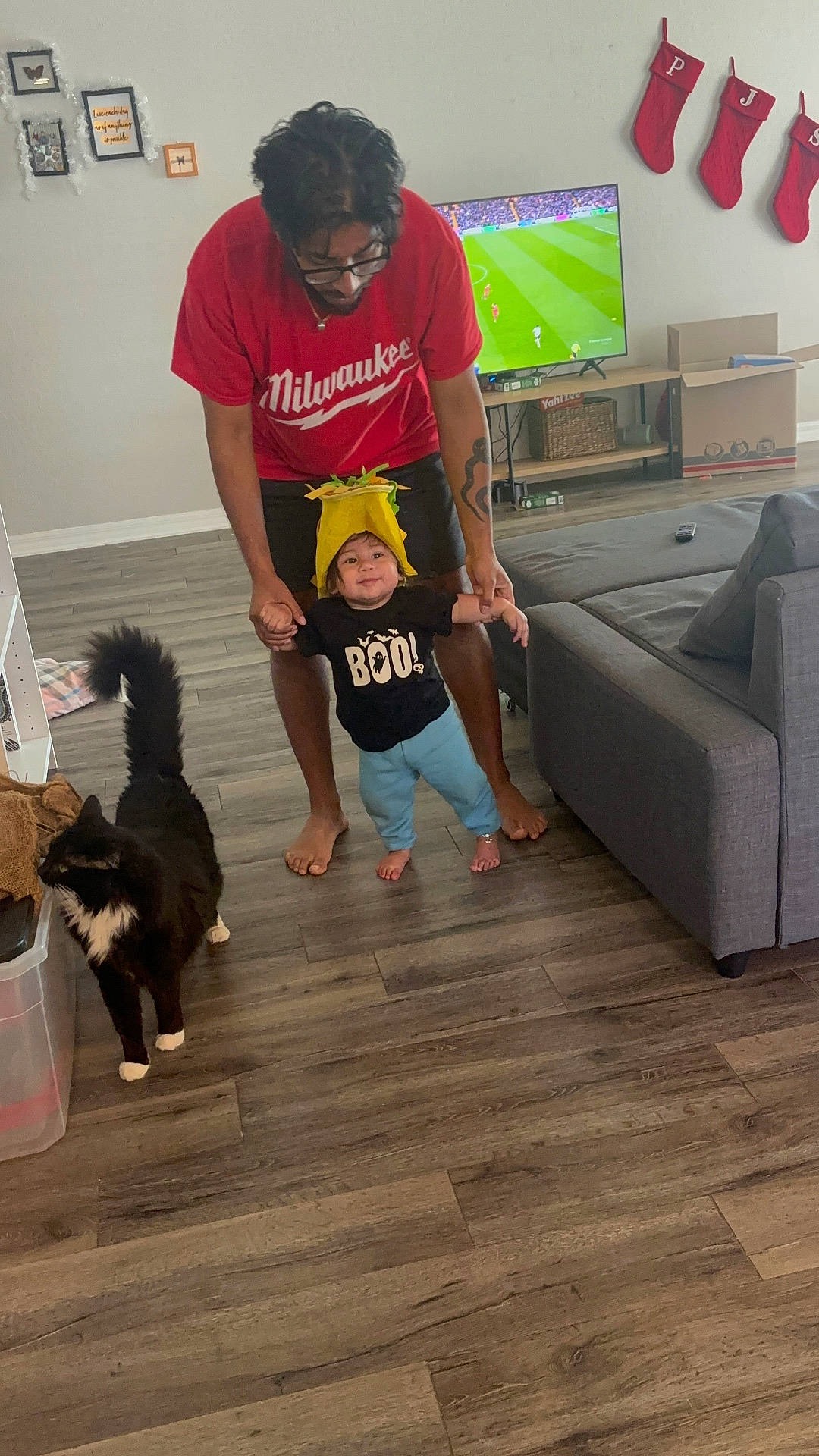 Anastasia is registered to the contest to win money with this photo: animal, architecture, baby, building, cat, clothing, couch, face, furniture, hardwood, head, indoors, interiordesign, livingroom, pants, person, photography, portrait, room, wood