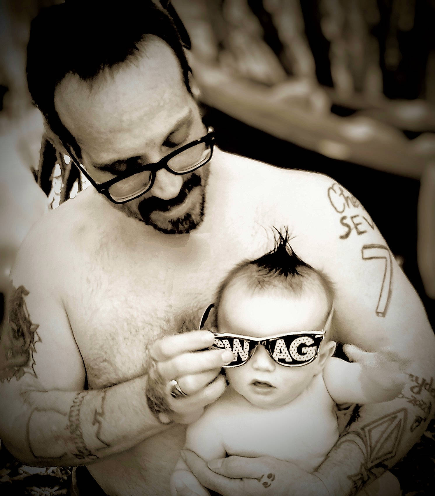 Jayden is registered to the contest to win money with this photo: beard, black_and_white, chest, cool, eyewear, facial_expression, fashion, finger, flash_photography, gesture, glasses, hair, hairstyle, hand, happy, mouth, muscle, person, style, vision_care