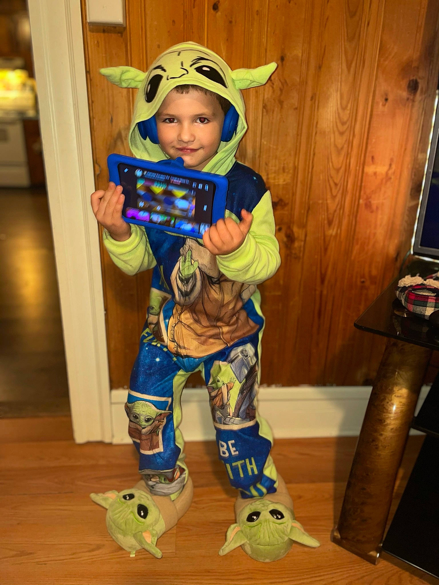 Jackson joined the competition — help win amazing prizes! baby, baby_toddler_clothing, child, costume, costume_hat, electric_blue, fictional_character, flooring, fun, hairstyle, happy, hardwood, hat, head, headwear, joy, person, personal_protective_equipment, sleeve, smile