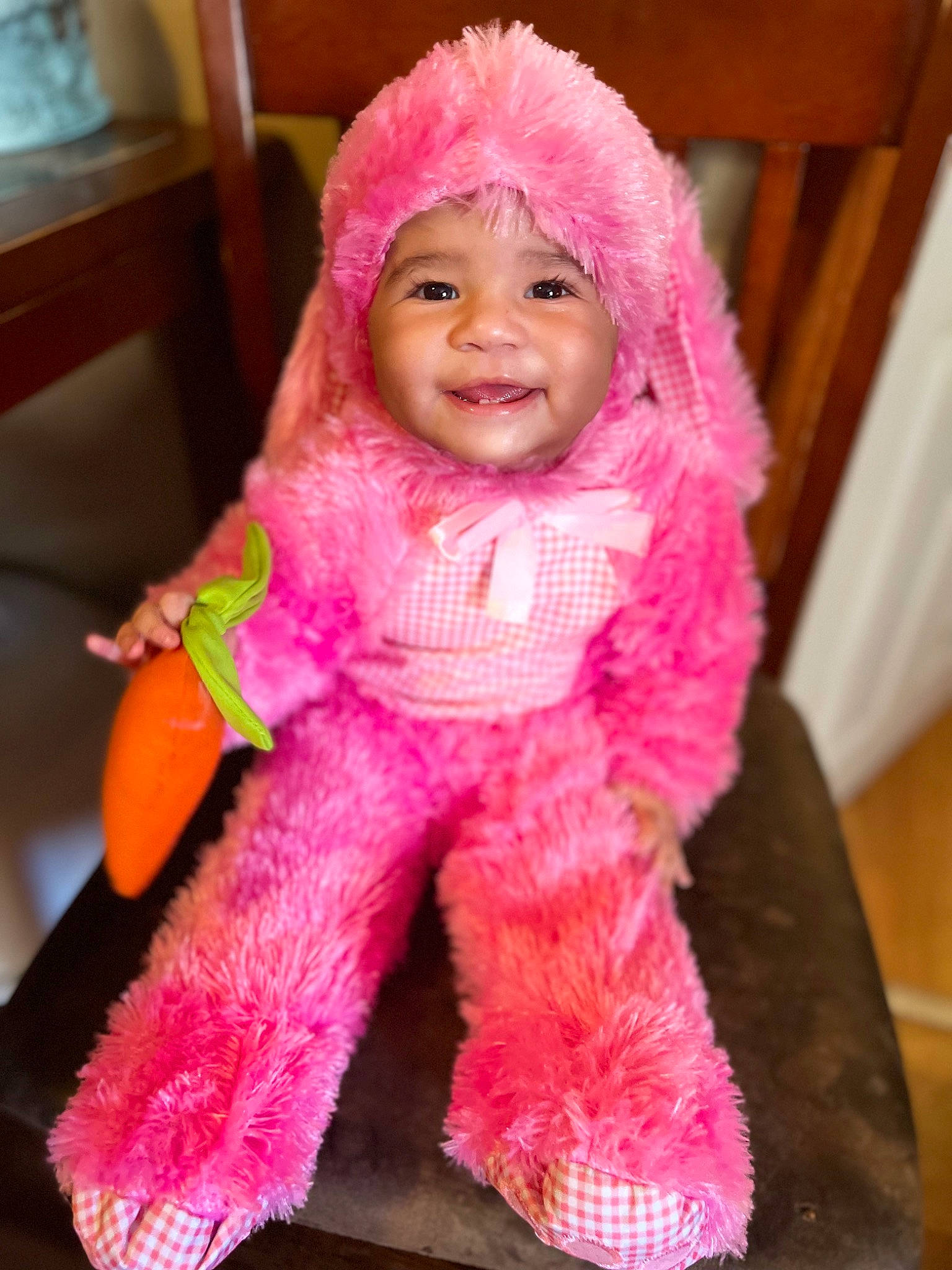 Kemya joined the competition — help win amazing prizes! baby, baby_products, baby_toddler_clothing, cap, cheek, child, fashion_accessory, fur, happy, headgear, headwear, joy, magenta, person, pink, purple, smile, thumb, toddler, toy