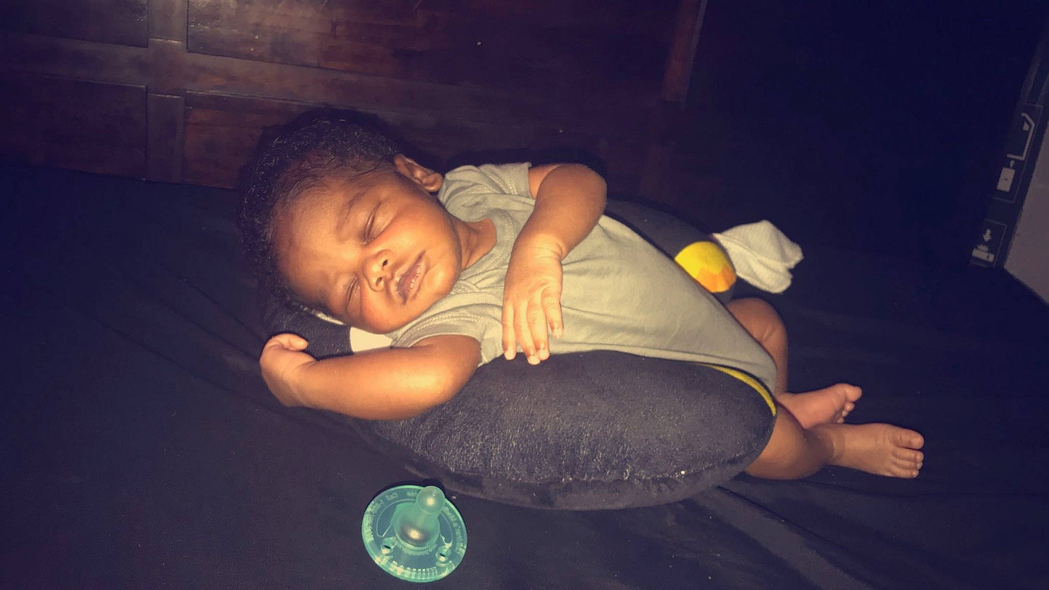 King joined the competition — help win amazing prizes! arm, baby, child, ear, fun, head, person, sleep, toddler